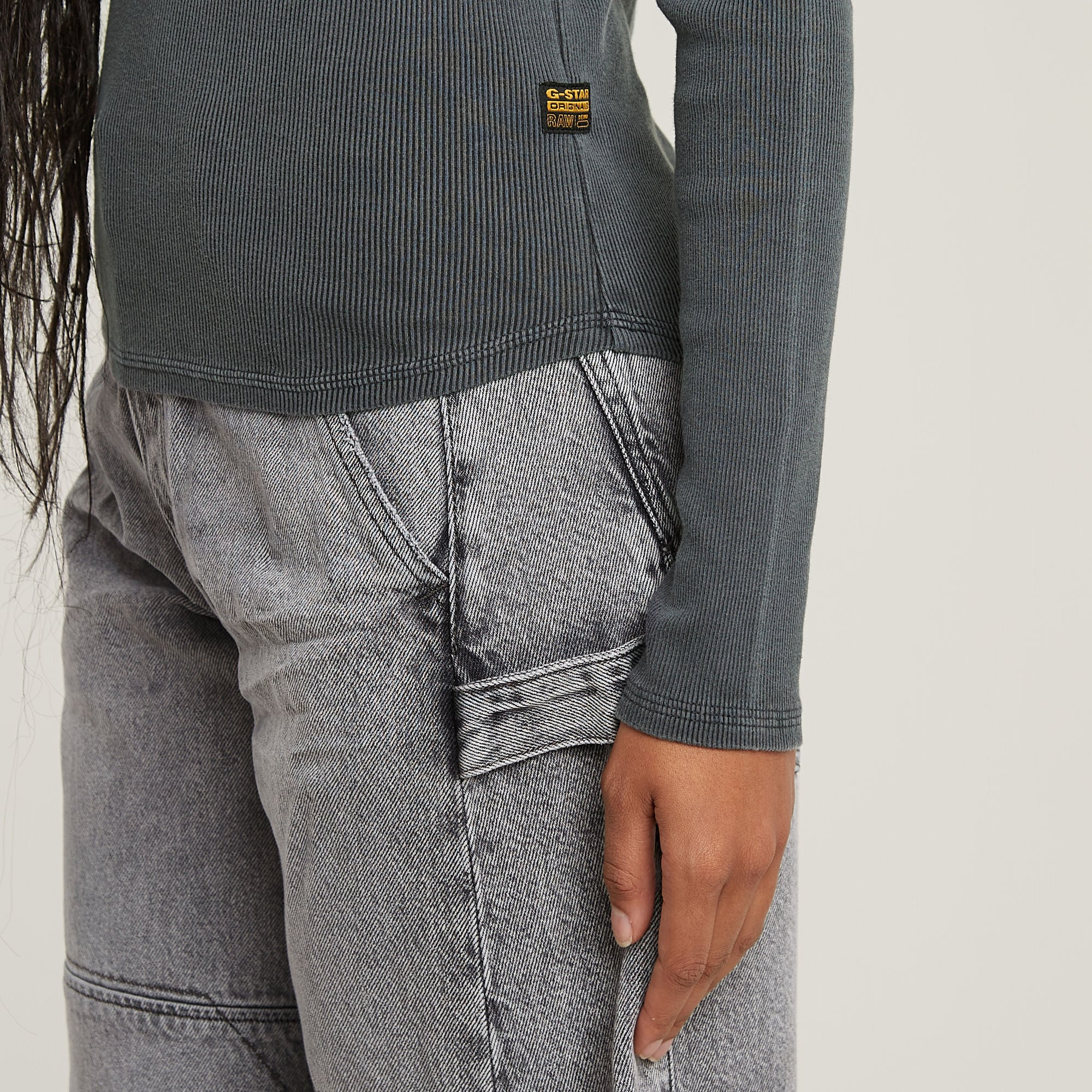 G-STAR Langarmshirt »Deep v slim«, mit Knopfverschluss
