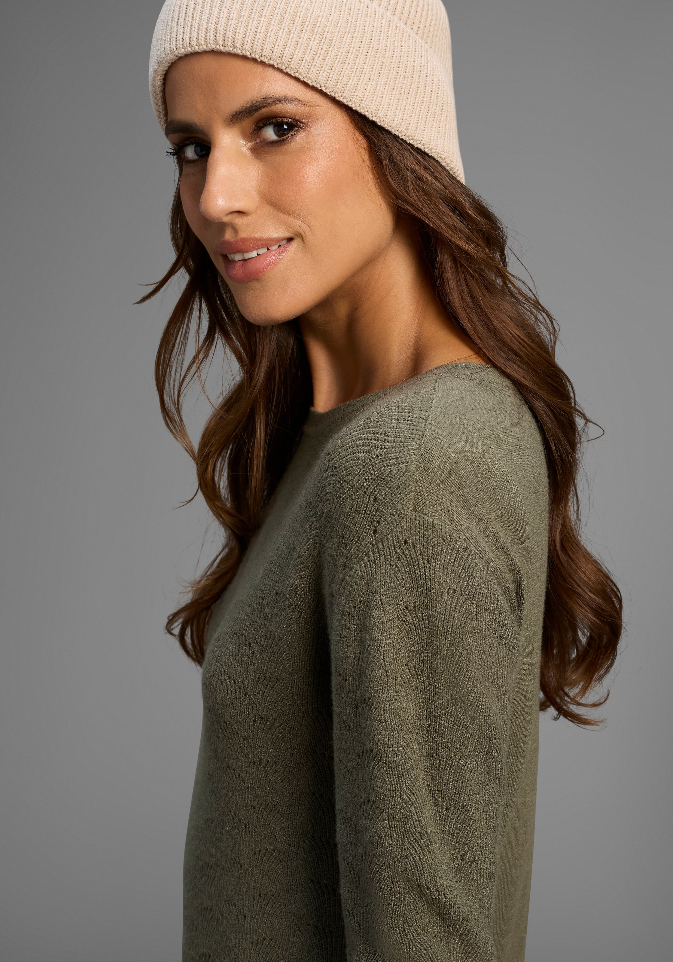 Laura Scott Strickkleid, aus filigranem, weichem Ajourstrick - NEUE KOLLEKTION