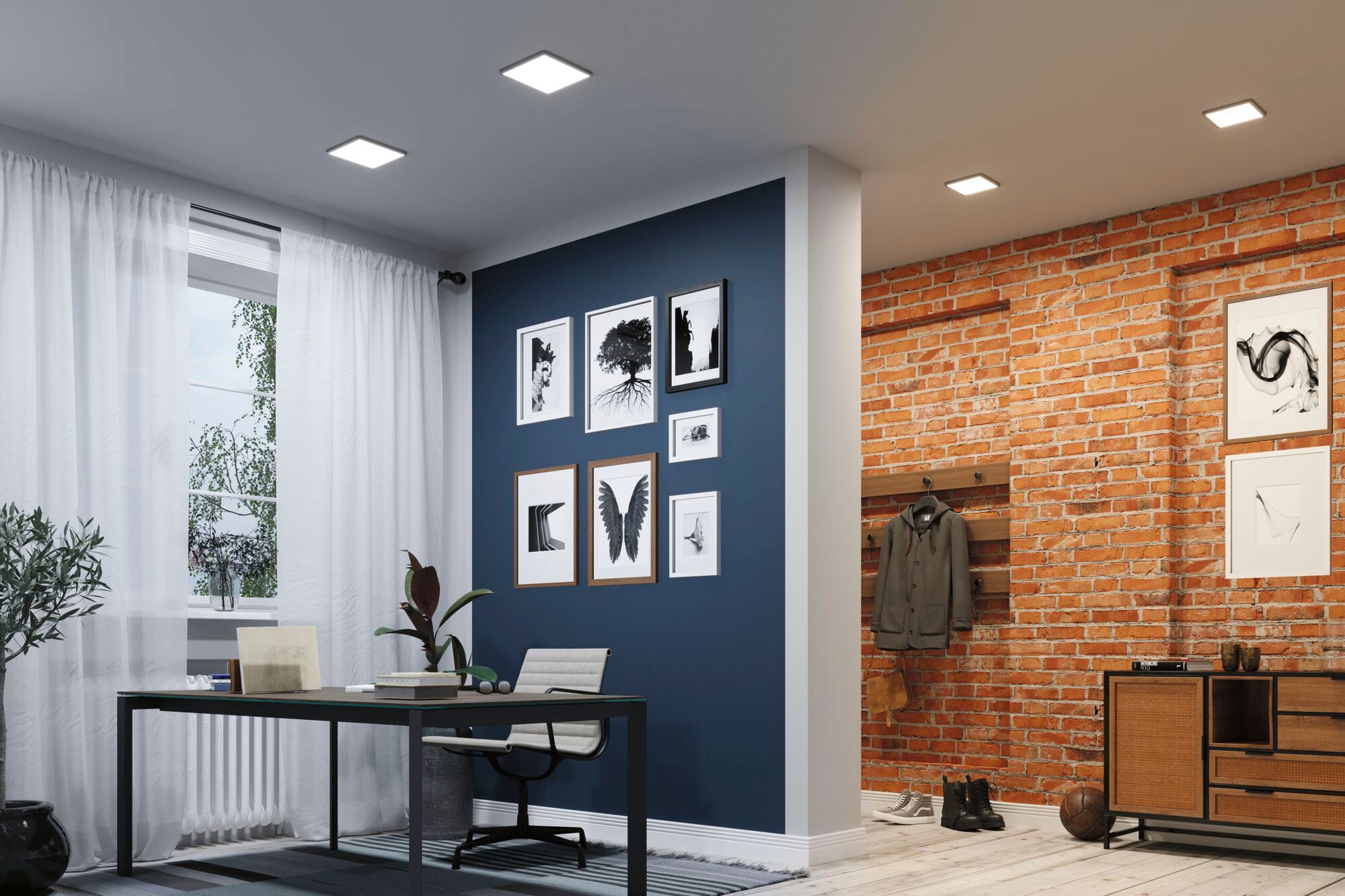 Paulmann LED Einbauleuchte »Veluna VariFit Edge IP44 eckig 90x90mm 500lm 4000K Weiß dimmbar«, 1 flammig, LED Einbaupanel IP44 eckig 90x90mm 500lm 4000K Weiß dimmbar
