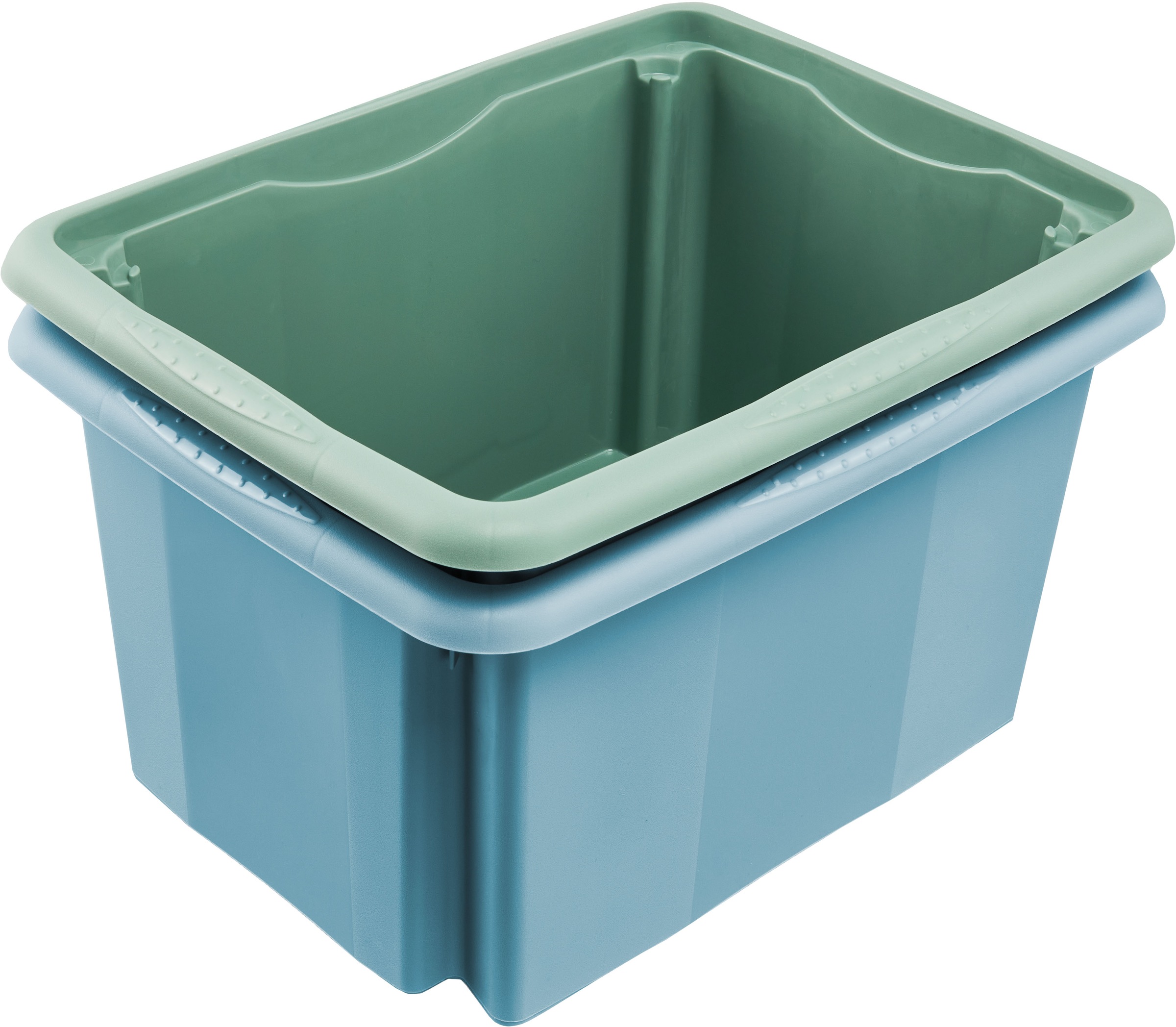 keeeper Aufbewahrungsbox »Emil, Box mit Deckel, 3er Set, 15 L, 38 x 28,5 x 20,5 cm« ineinander und aufeinander stapelbar