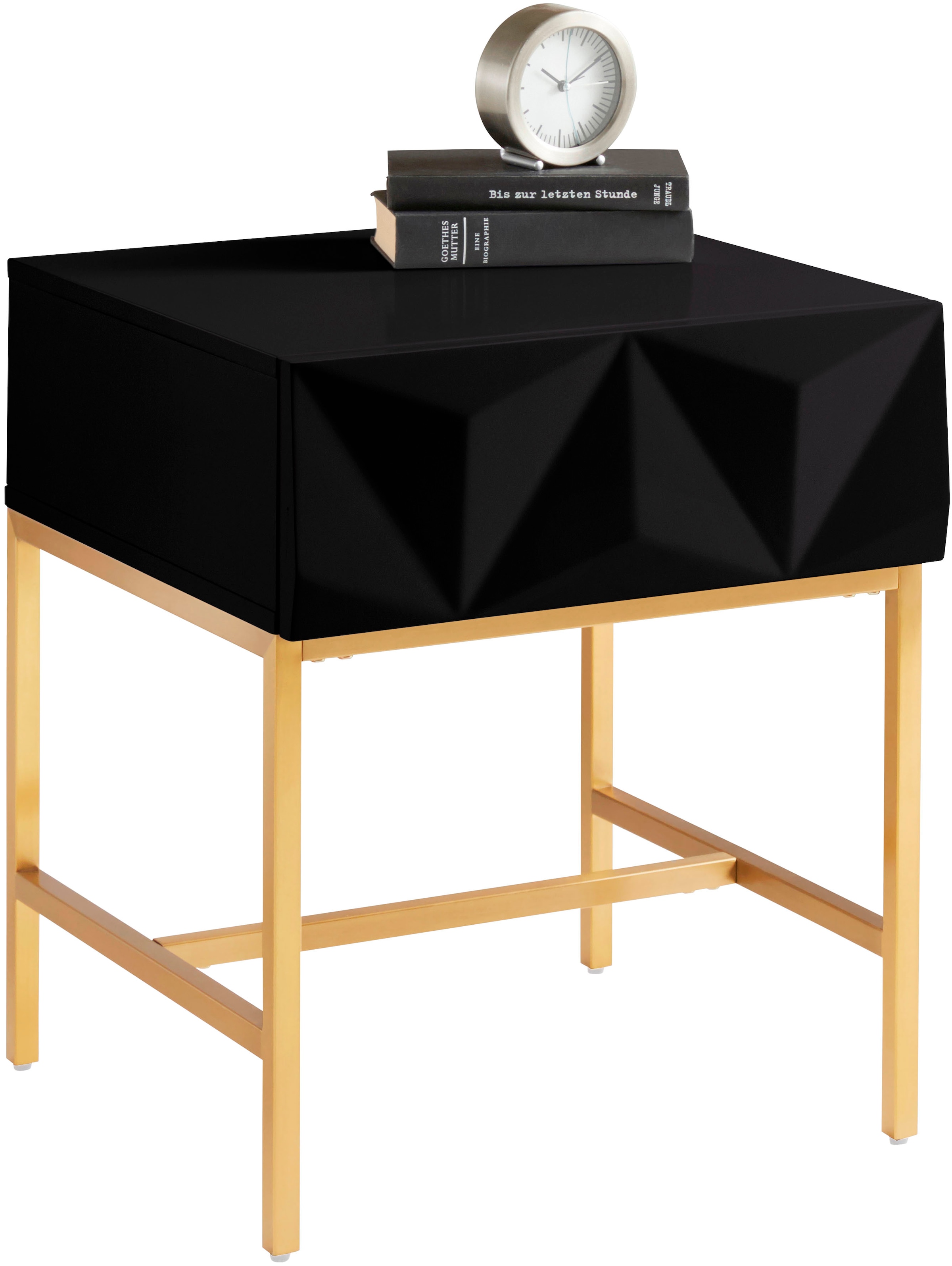 OTTO home Beistelltisch "Minfi" Schublade mit 3D-Front, auch als Nachttisch geeignet, Breite 50 cm