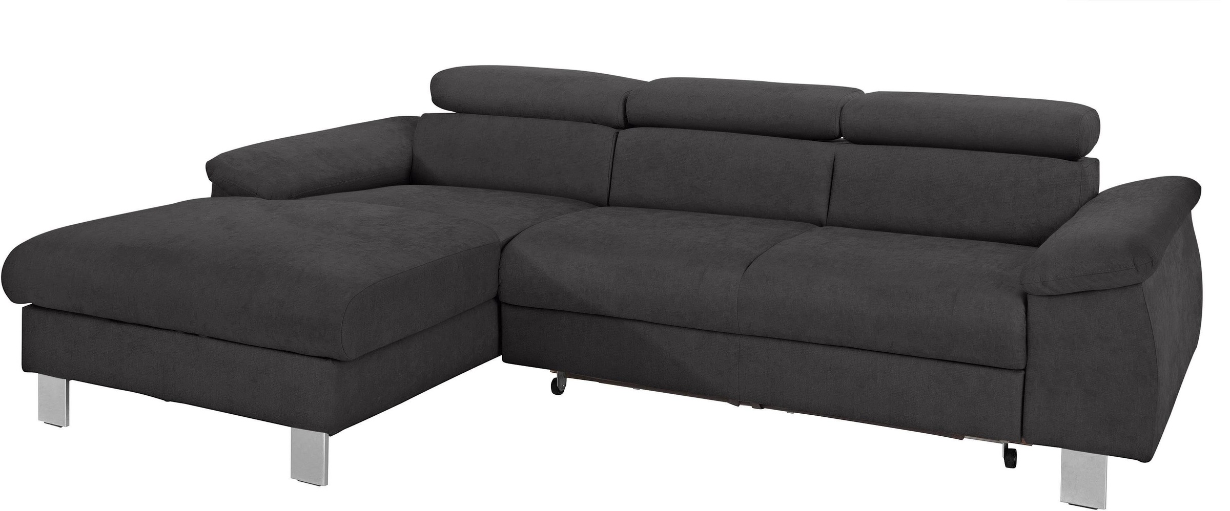 COTTA Polstergarnitur »Komaris L-Form«, (Set), Set bestehend aus: Ecksofa mit Kopfteilverstellung & Hocker