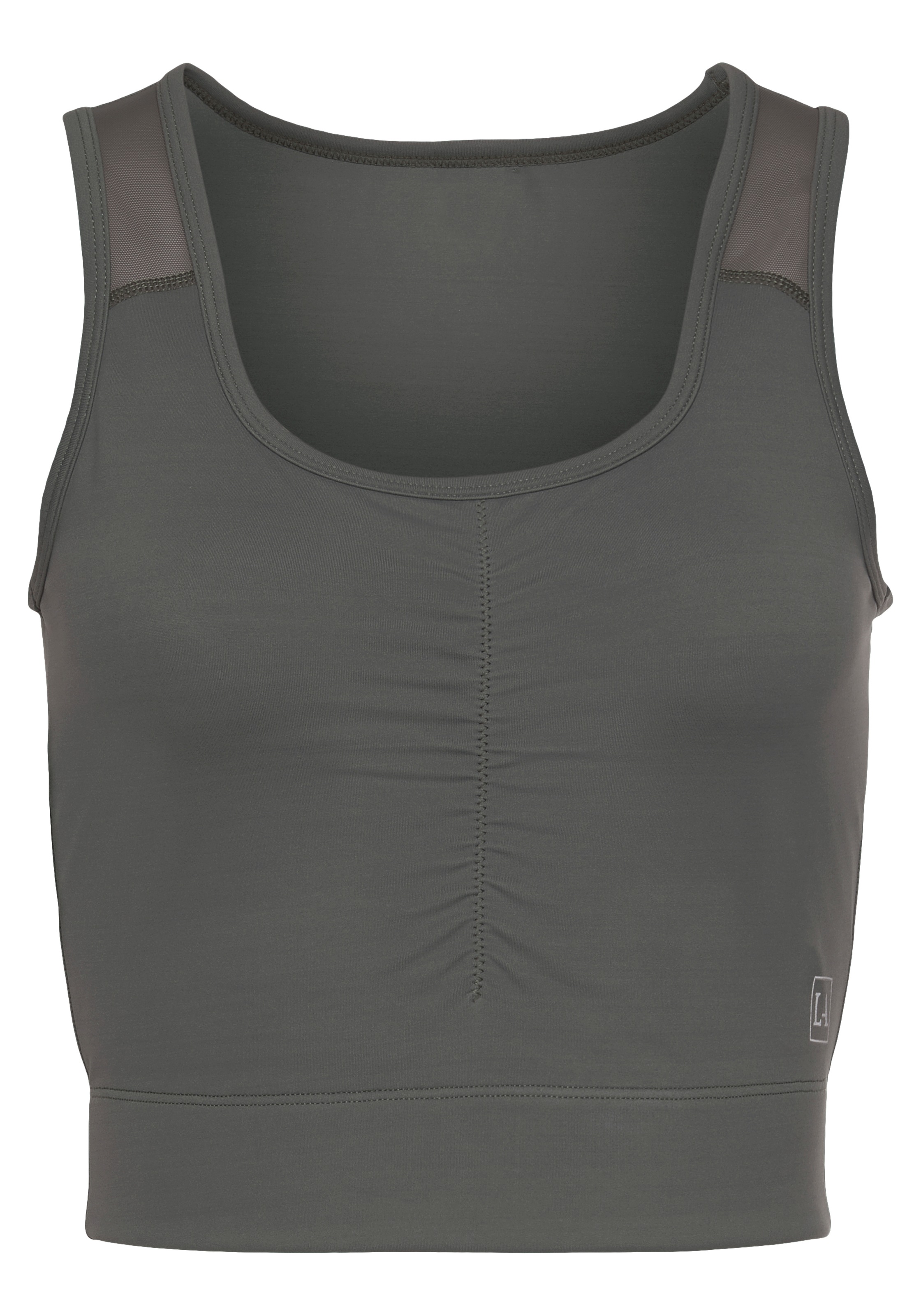 LASCANA ACTIVE Crop-Top, mit Raffung und Mesheinsätze