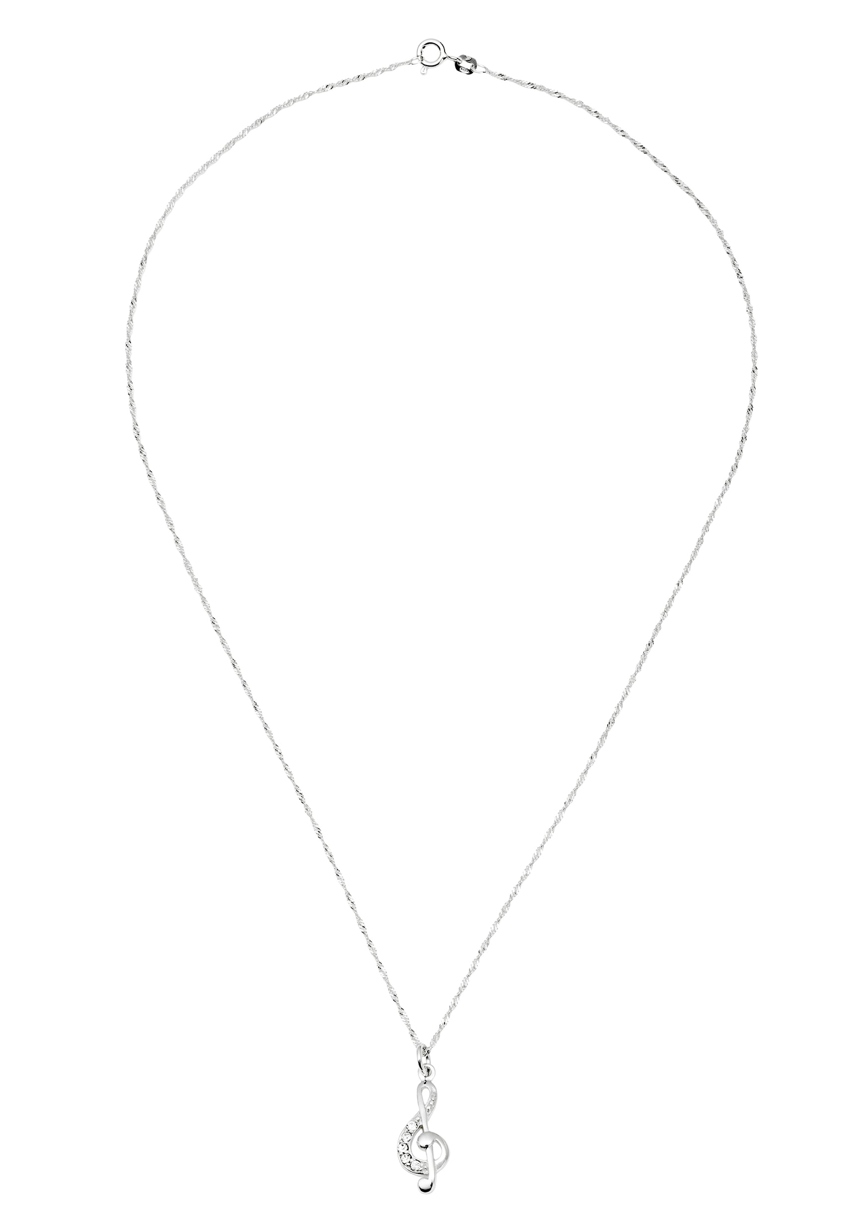 Amor Kette mit Anhänger »Notenschlüssel, 2016036«, mit Zirkonia (synth.)