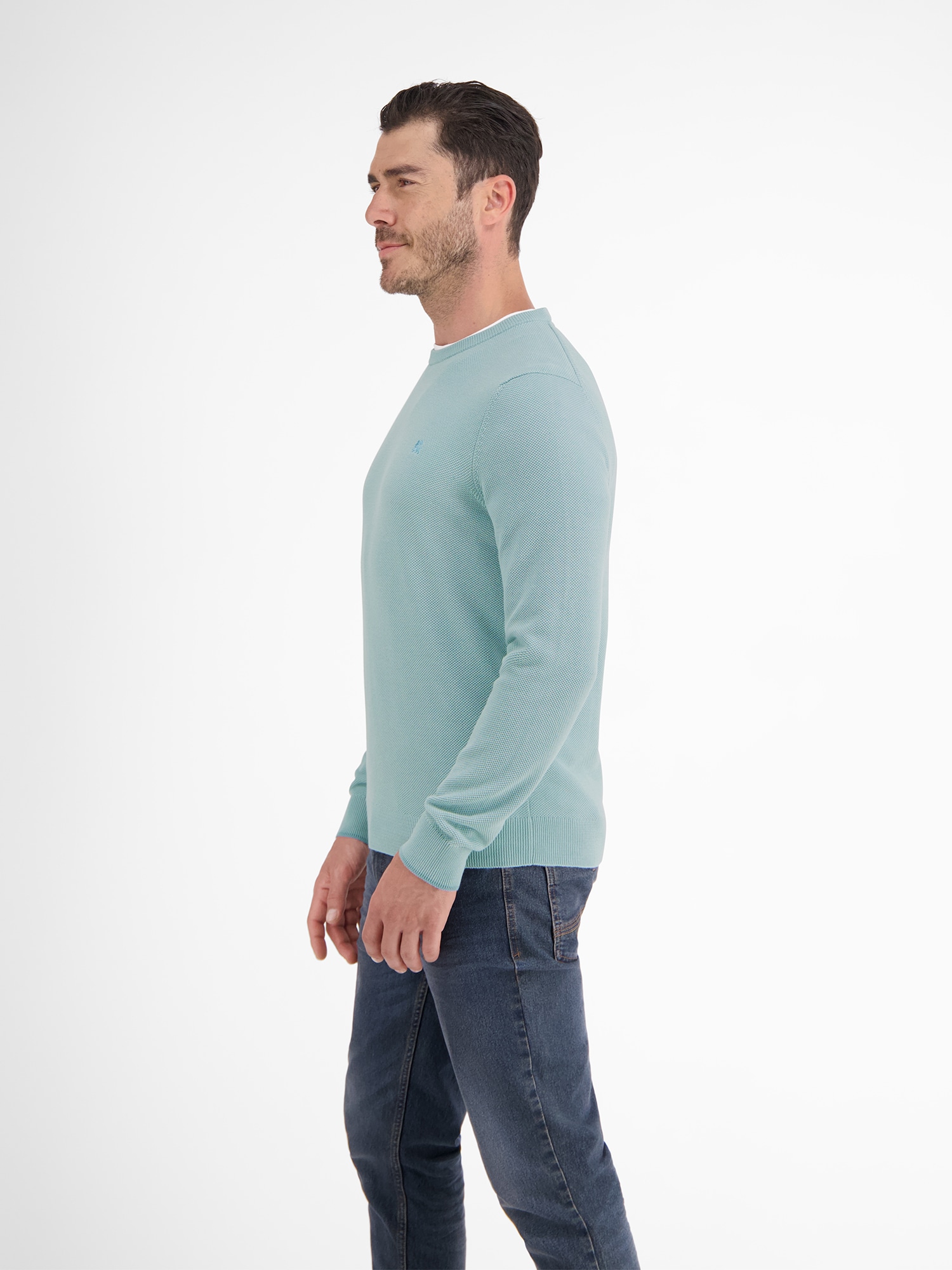 LERROS Strickpullover »LERROS Leichter Strickpullover mit schmaler Rippstruktur«