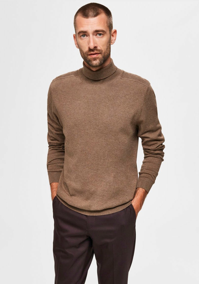 SELECTED HOMME Strickpullover »SLHBERG ROLL NECK B NOOS«