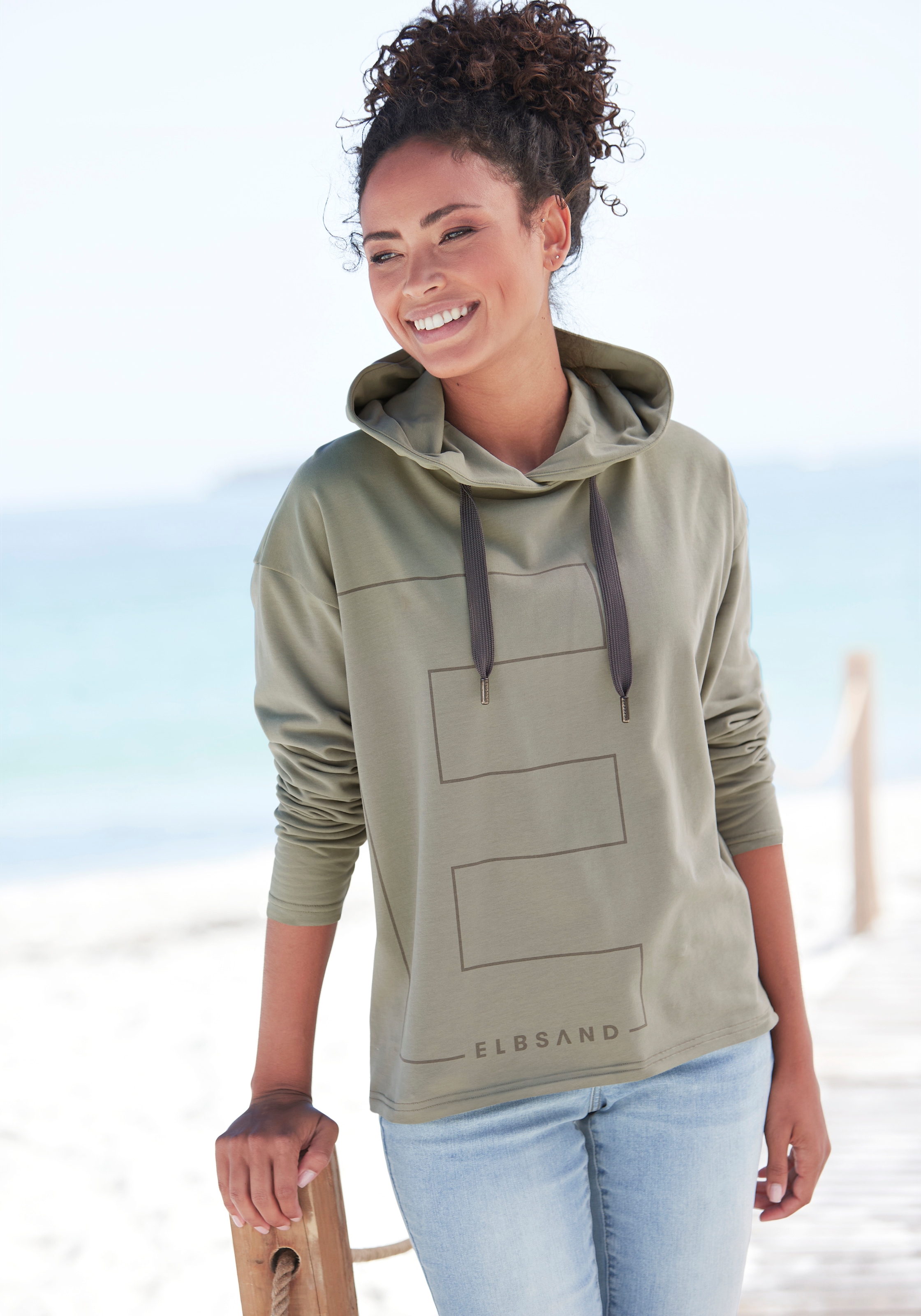 Elbsand Kapuzensweatshirt »Dea«, , Hoodie mit Logodruck vorne
