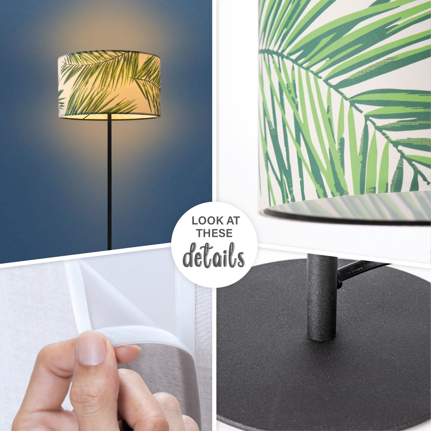 Paco Home Stehlampe »Ostende 537«, 1 Leselampe Palme Garantie XXL Lampenschirm Kinderzimmer Deko kaufen Jahren | 3 mit online Schlafzimmer flammig-flammig