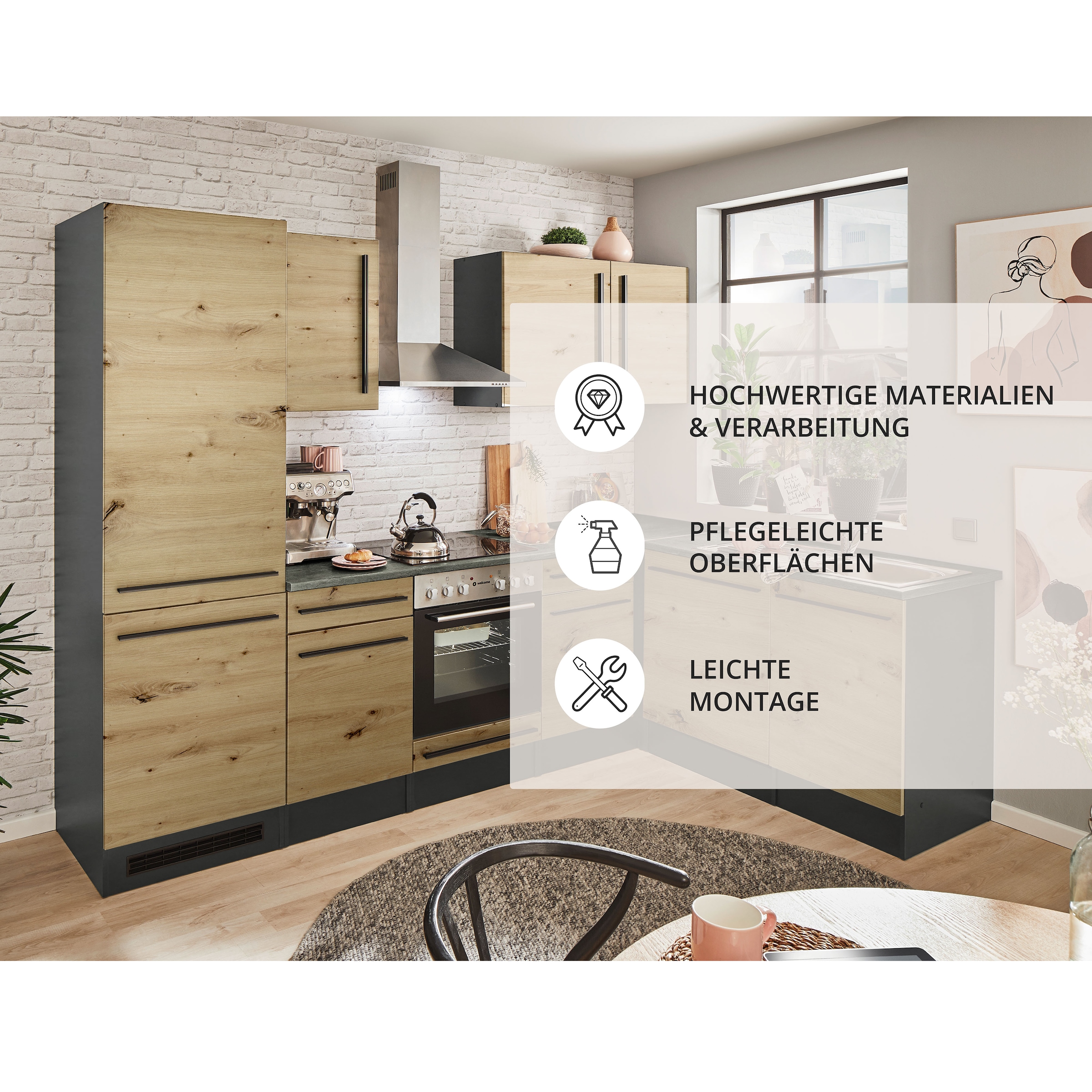 BASIC by Balculina Winkelküche »Jazz« Stellbreite 280x175 cm, wahlweise mit E-Geräten