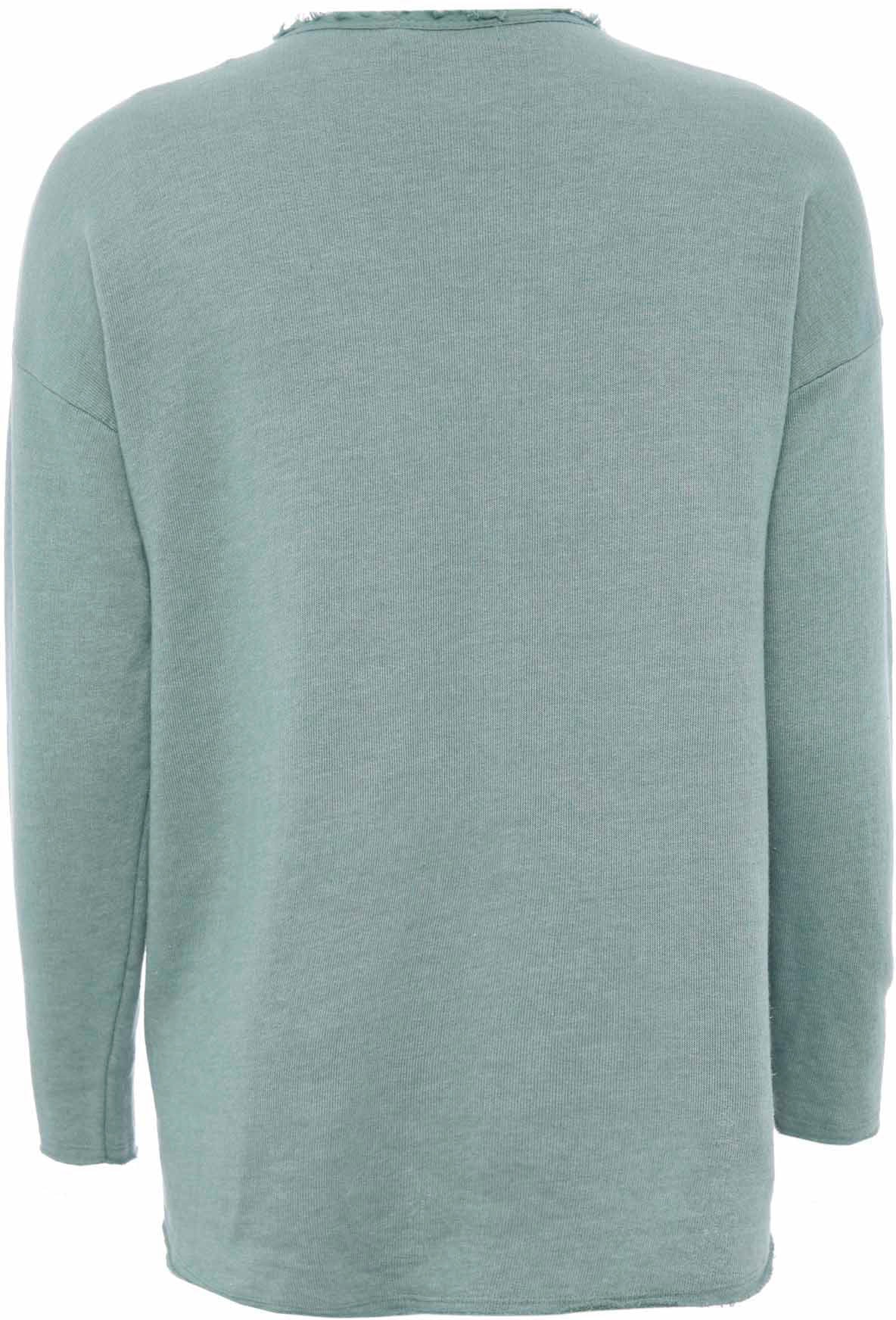 Zwillingsherz Sweatshirt »"Positive Mind"«, Mit V-Ausschnitt im Used Look und Stempeldruck