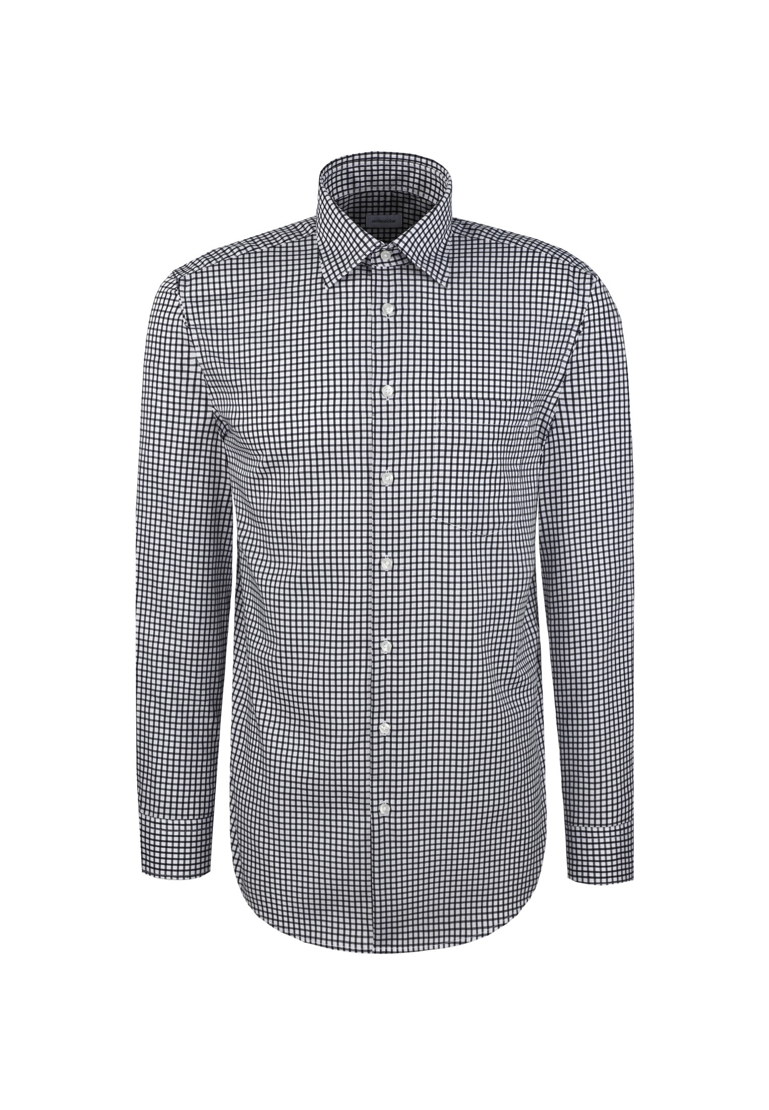 seidensticker Businesshemd »Schwarze Rose« Regular 1/1 Covered-Button-Down-Kragen Karo