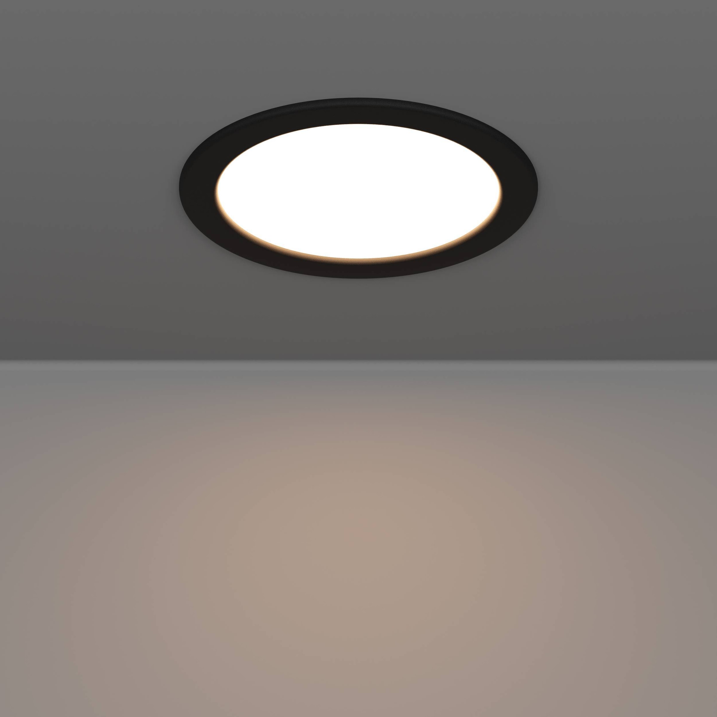 EGLO Einbauleuchte »Fueva 6-Z Deckenlampe, ZigBee, App und Sprachsteuerung, Badlampe, IP44« LED-Modul 1 Stk. Kaltweiß | RGB Einbauleuchte - Ø16,8 x ET40 cm - schwarz - 9,5W inkl.