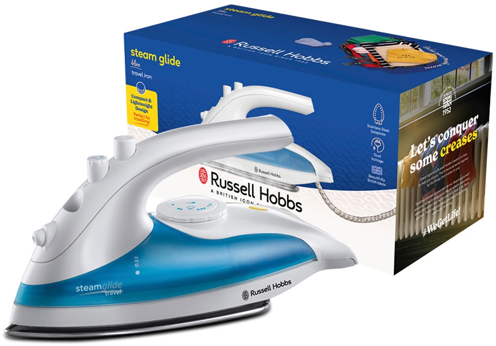 RUSSELL HOBBS Dampfbügeleisen »22470-56, Reisedampfbügeleisen, mit Edelstahlsohle,« 830 W weltweite Spannungsanpassung 110-240V