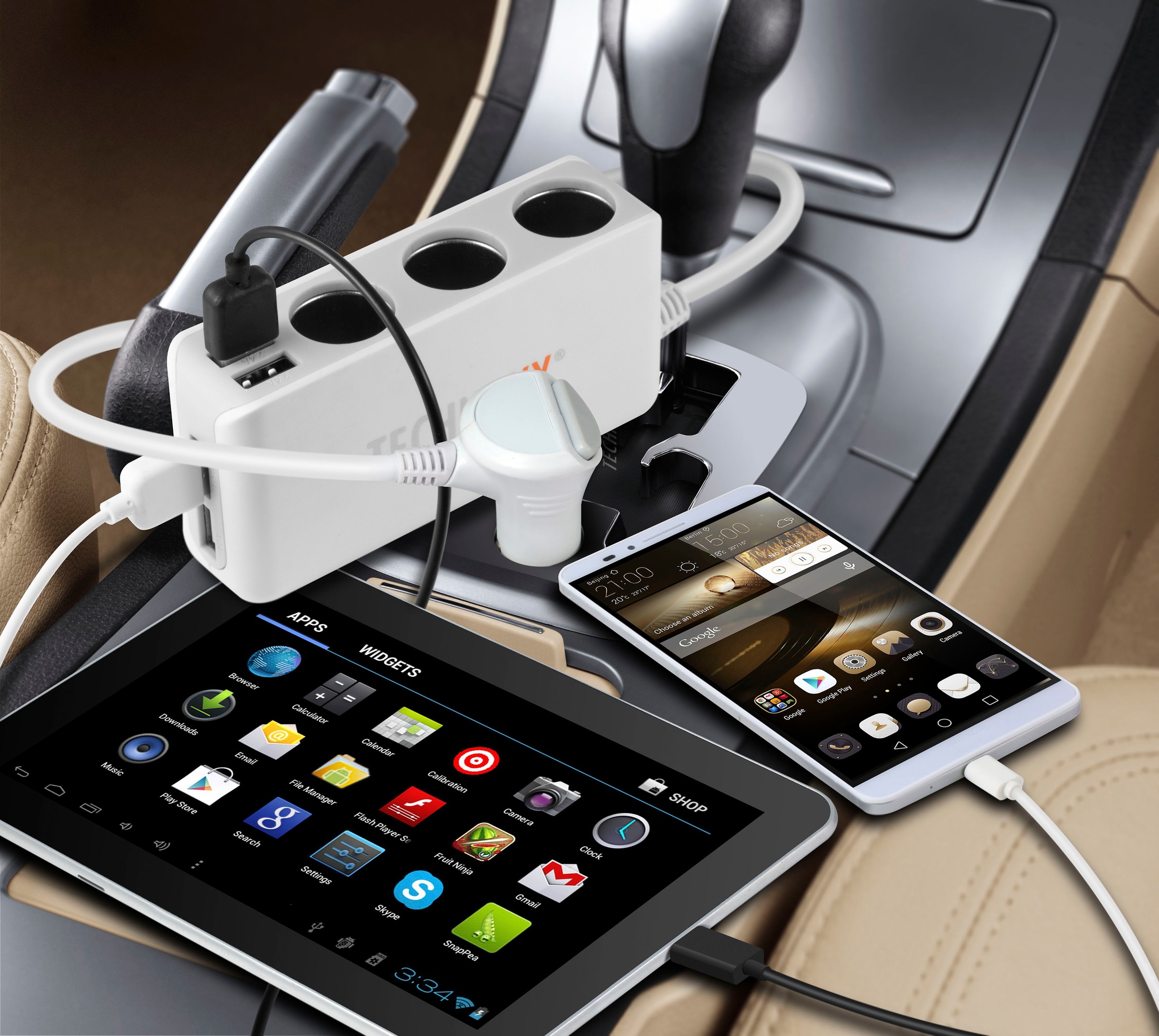 Technaxx Strom-Adapterkabel »Technaxx 4-Port USB & 3-Socket Car Charger  TE11« online kaufen, mit 3 Jahren XXL Garantie