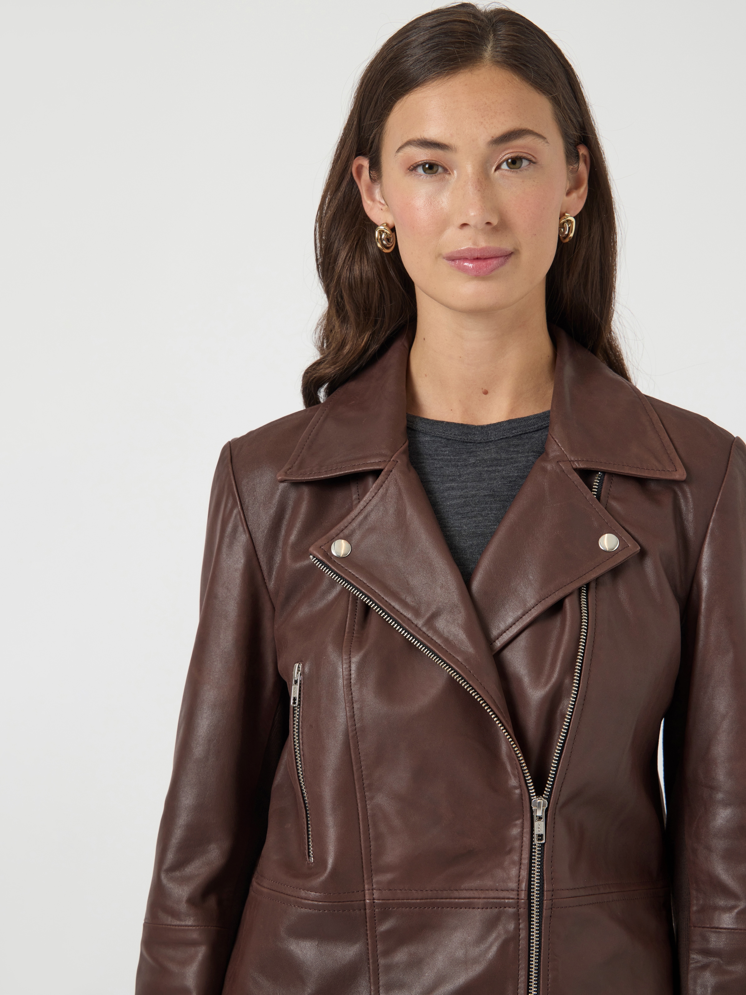 Y.A.S Lederjacke »YASSOPHIE LEATHER JACKET« mit Biker Details