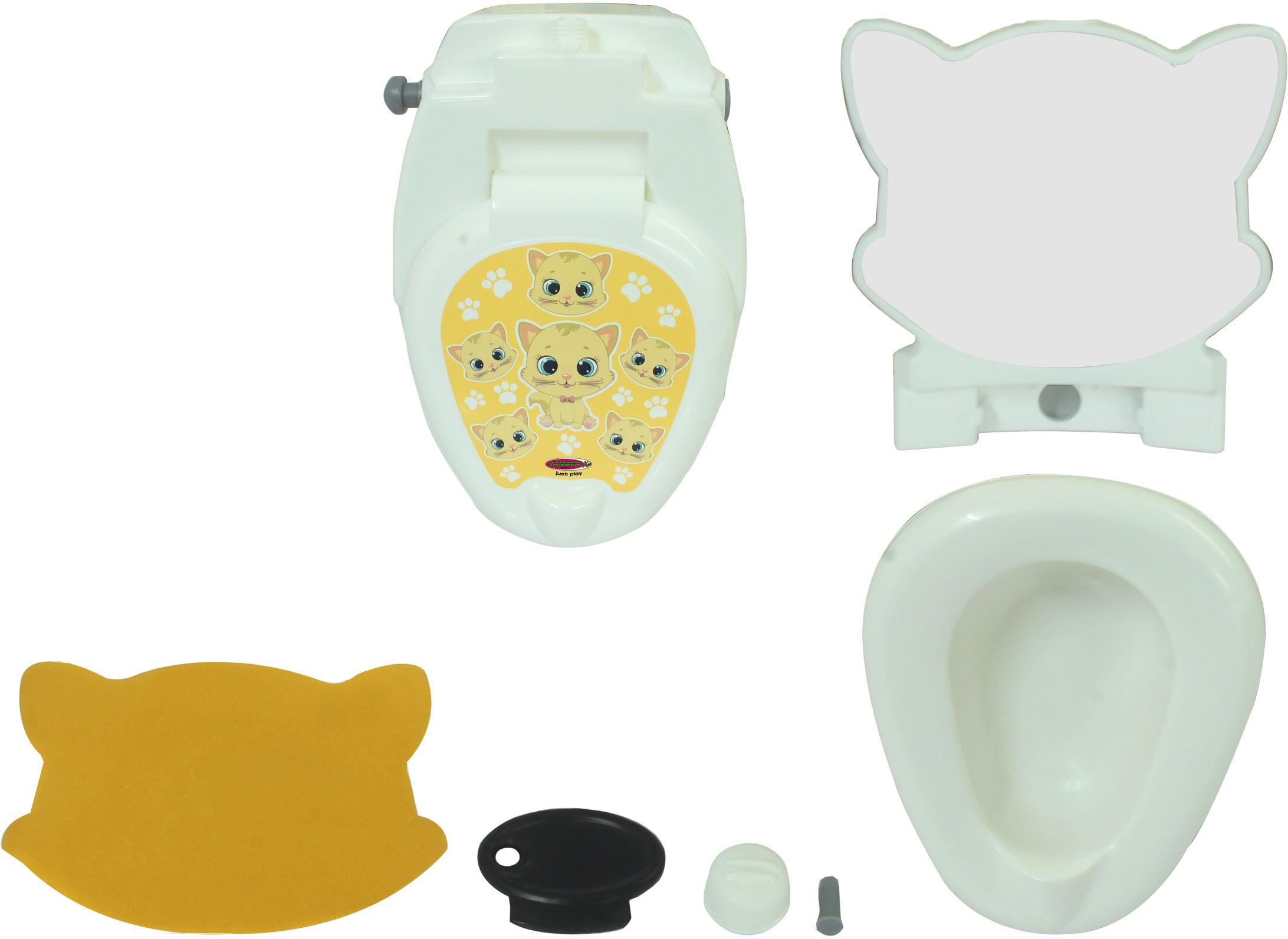 »Meine Jamara und mit Toilette, kleine Toilettentrainer Spülsound Katze«, bei Toilettenpapierhalter