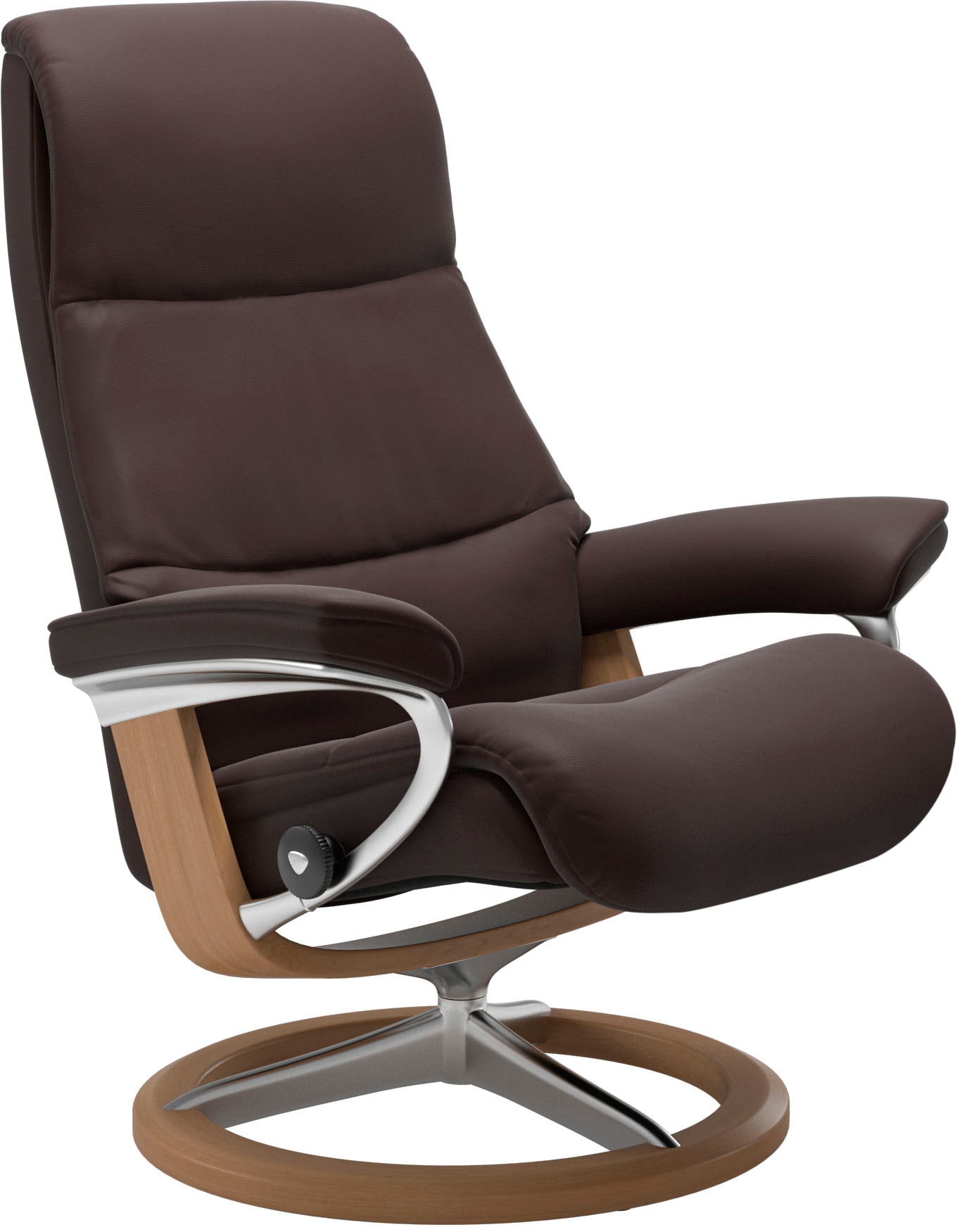 Stressless® Relaxsessel »View«, (Set, Relaxsessel mit Hocker), mit Signature Base, Größe S,Gestell Eiche