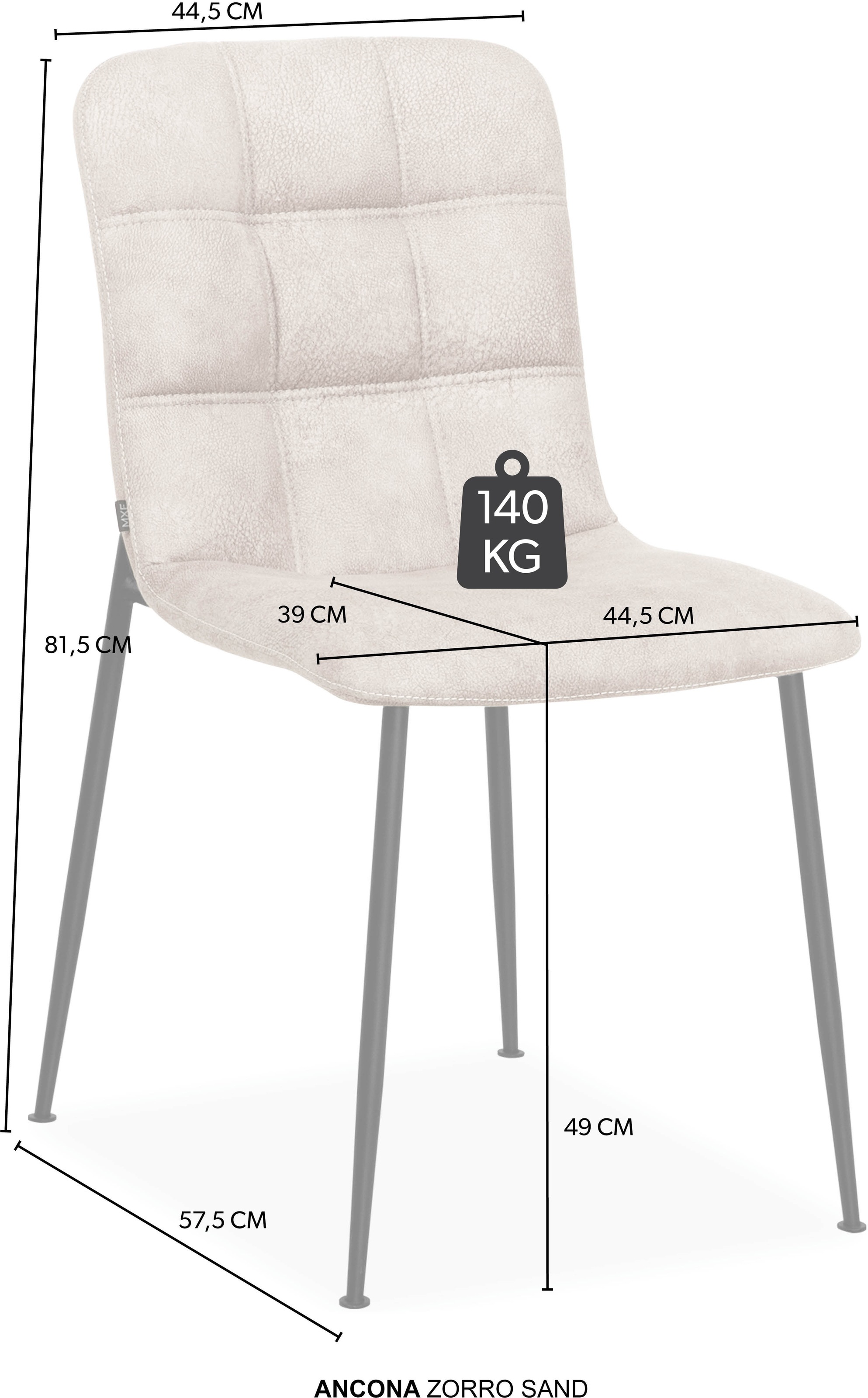 OMG Design Esszimmerstuhl »Ancona« (Set) 2 Stk.Schalenstuhl, bequem gepolstert, Esszimmerstuhl