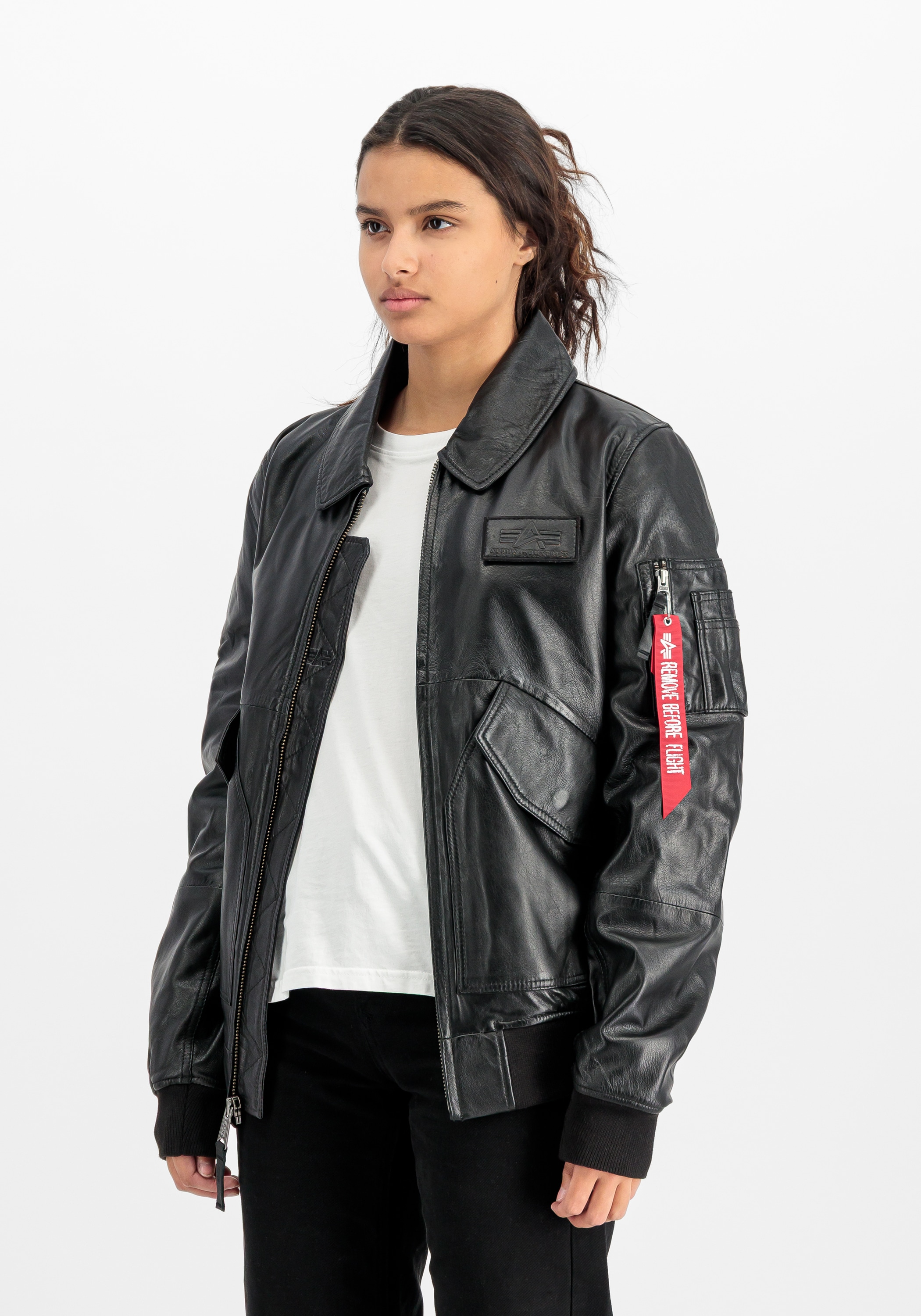 Alpha Industries Lederjacke »CWU-45/P Leather Slim«