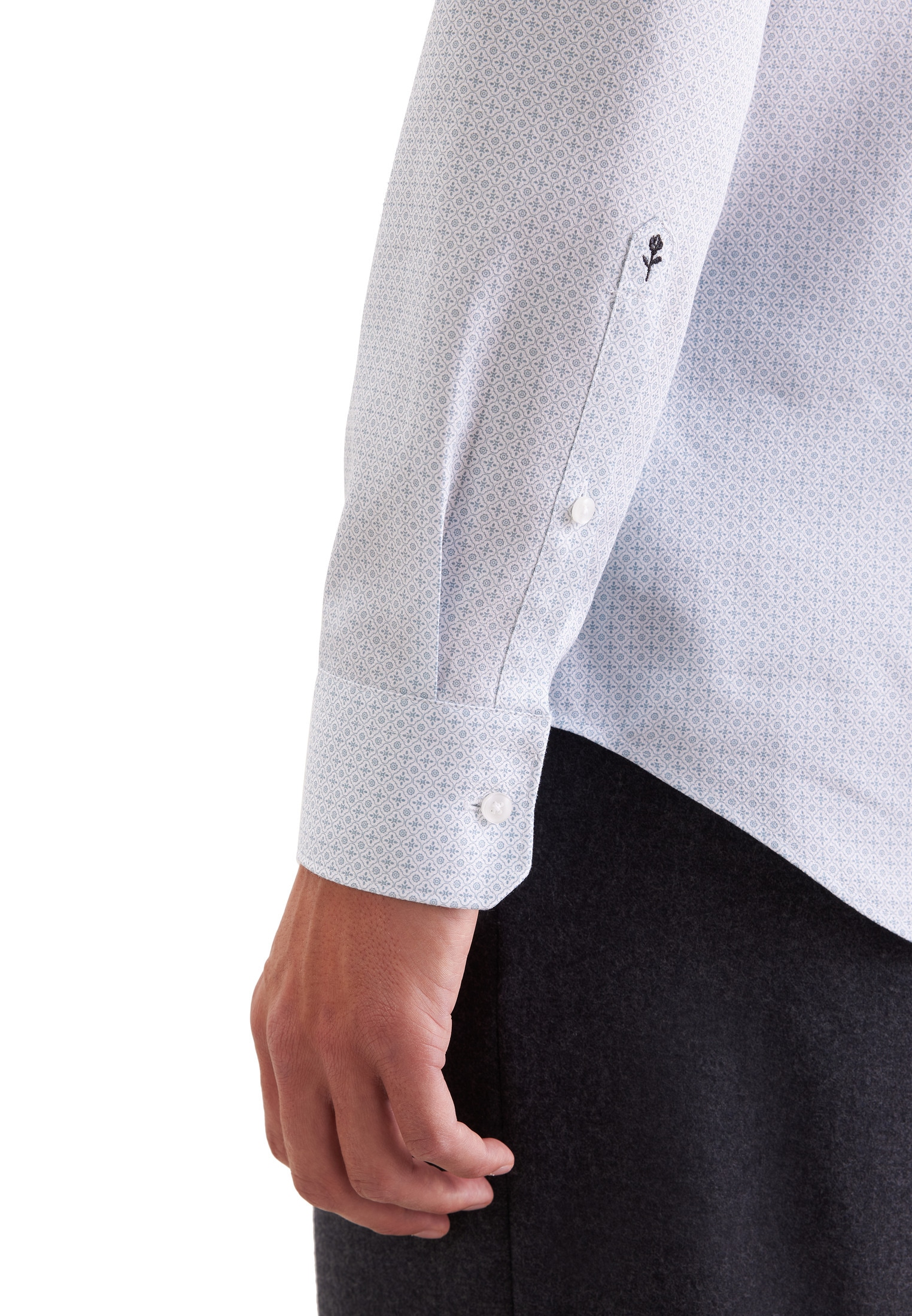 seidensticker Businesshemd »Schwarze Rose« Shaped 1/1 Extra lang Kentkragen Druck