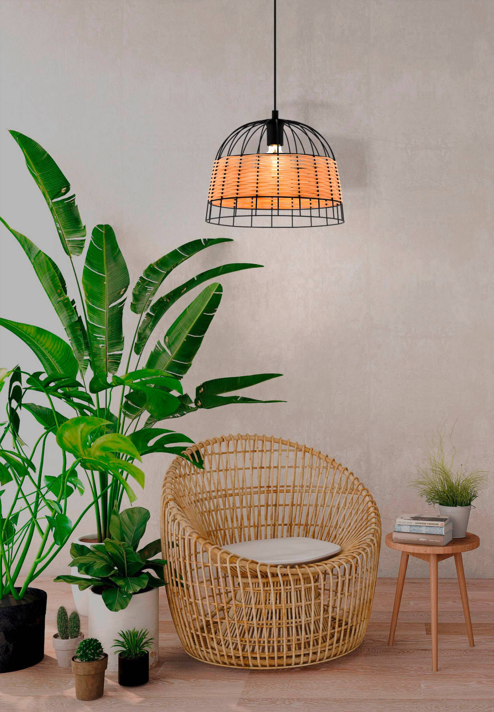 EGLO Hängeleuchte »Anwick«, 1 flammig, Leuchtmittel E27 | ohne Leuchtmittel, schwarz / Ø37 x H110 cm / exkl. 1 x E27 (je max. 40W) / Retro