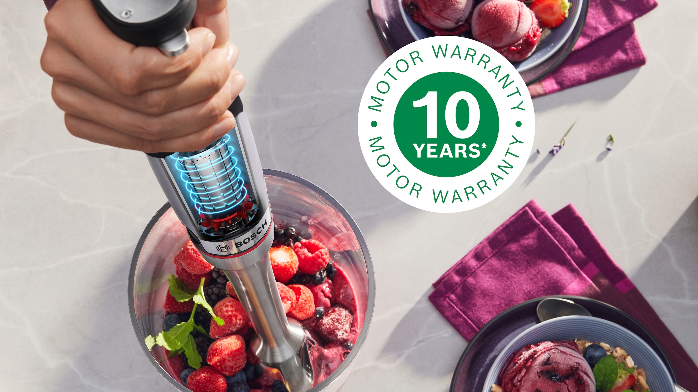 BOSCH Stabmixer »ErgoMaster Serie 8, MSM8M914, Doppelschneebesen, Spiralkabel, Becher« 1500 W 6 Klingen Edelstahl, Keramikkupplung, luftgekühlter Motor