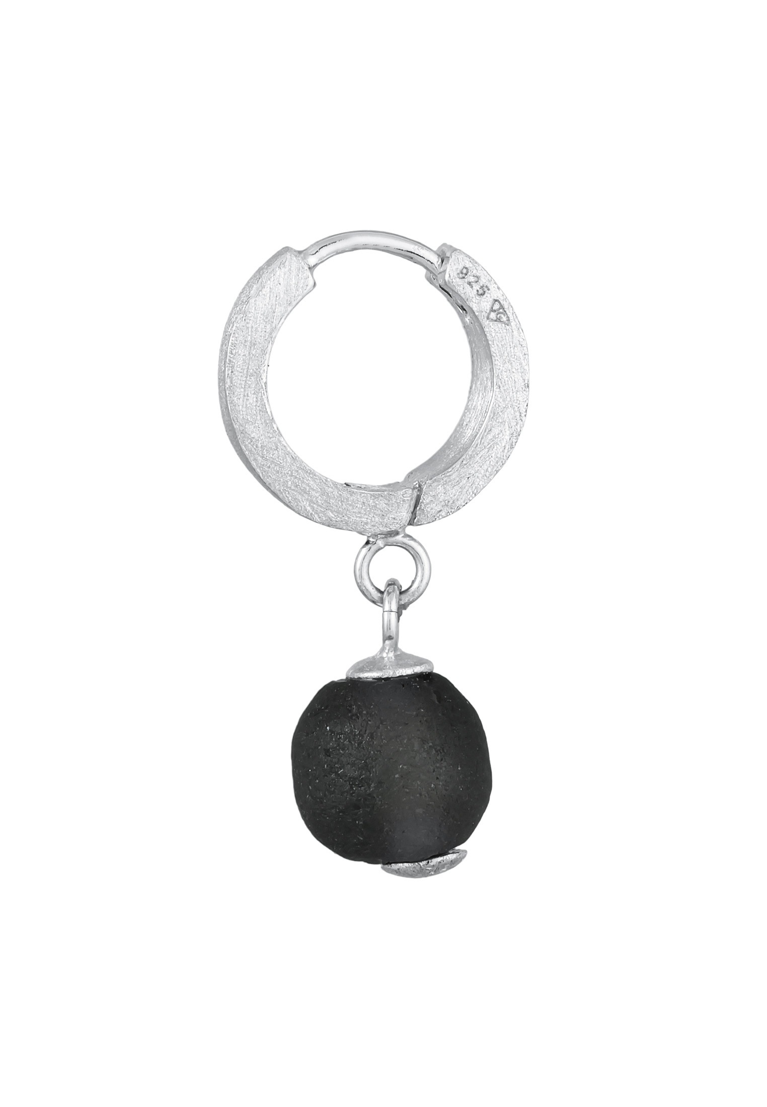 Kuzzoi Paar Creolen »Ohrringe Herren Single Creole mit Glasperle 925 Silber«
