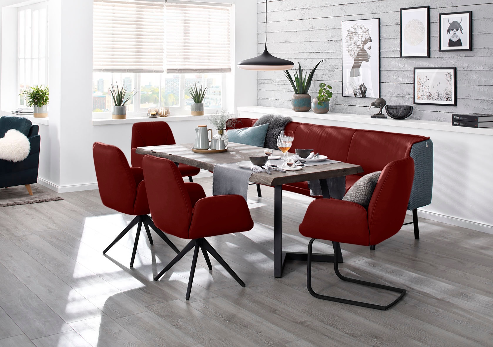 W.SCHILLIG Freischwinger »ole« (Set) 2 Stk.2er- oder 4er-Set, Gestell in Schwarz pulverbeschichtet