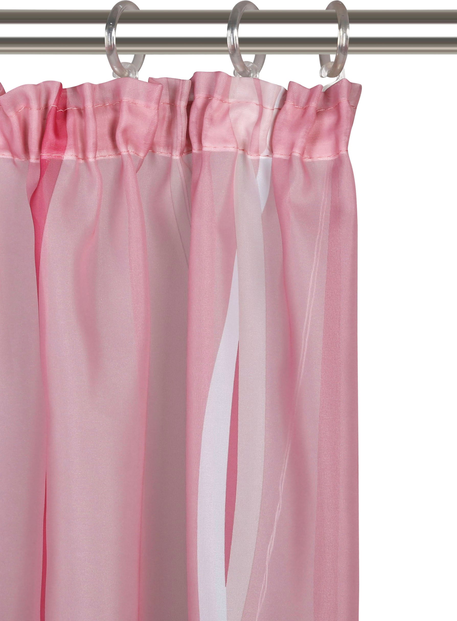 OTTO home Gardine »Dimona, 2er-Set, transparent, Kräuselband, Wellenmotiv« Kräuselband 2 Stk. tlg. 2er-Set, transparent, Voile, Polyester