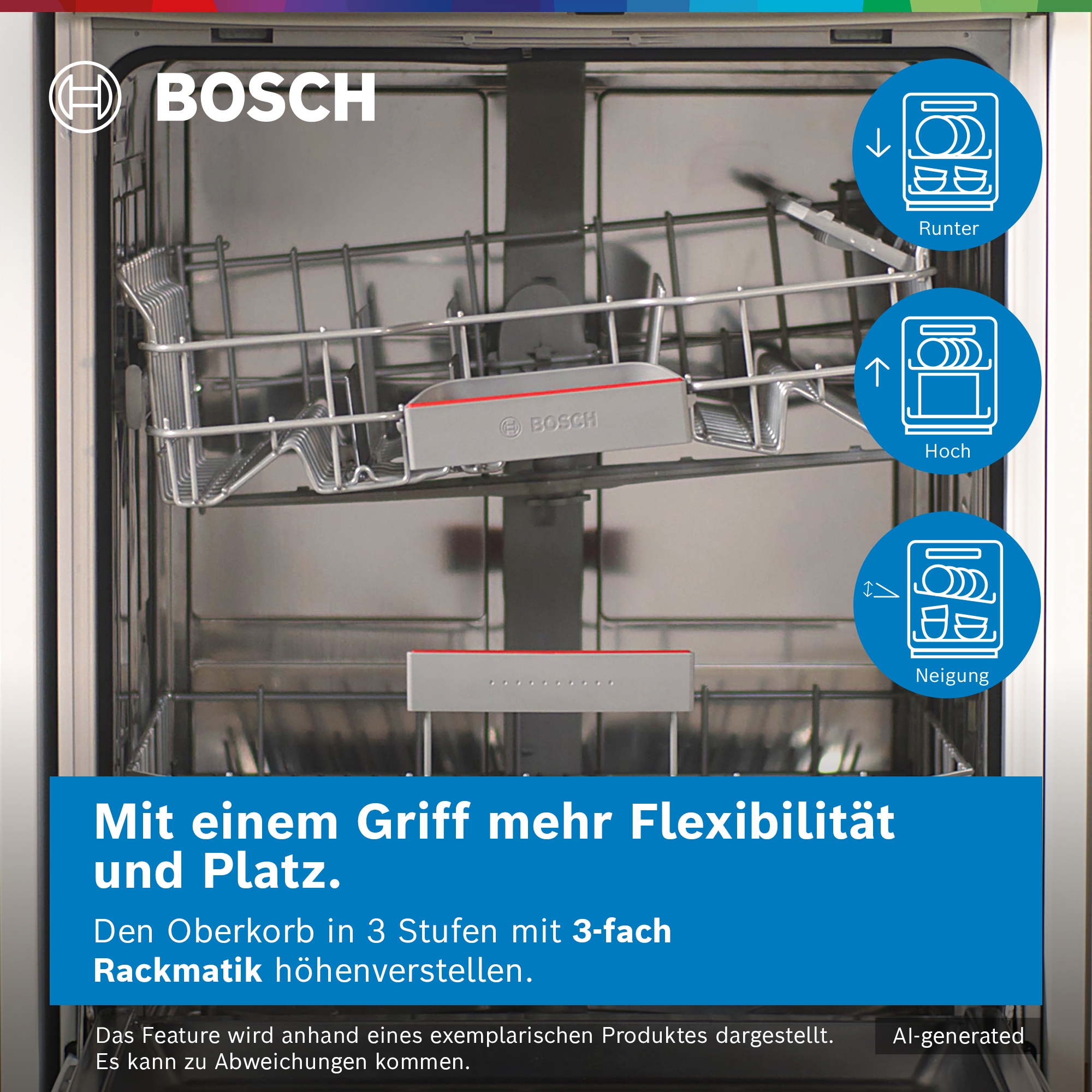 BOSCH Unterbaugeschirrspüler Serie 6 »SMU6ECS18E« 14 tlg. Maßgedecke Optimiertes Trocknen durch automatische Türöffnung und extrem leise