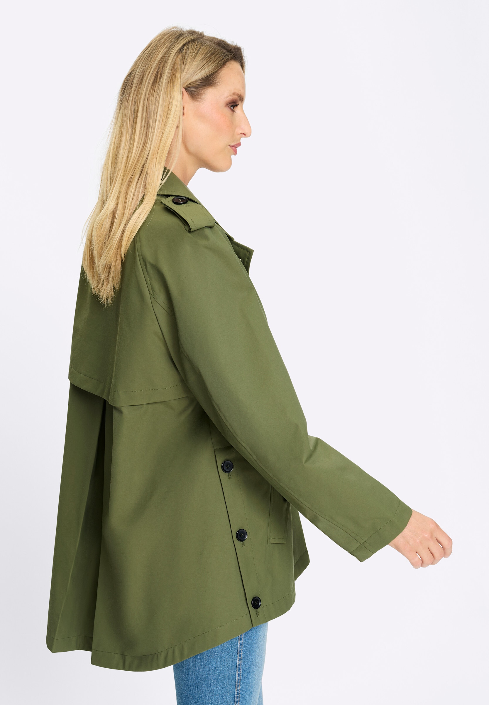 heine Regenjacke »Trenchjacke Trenchcoat leicht glänzend« ohne Kapuze