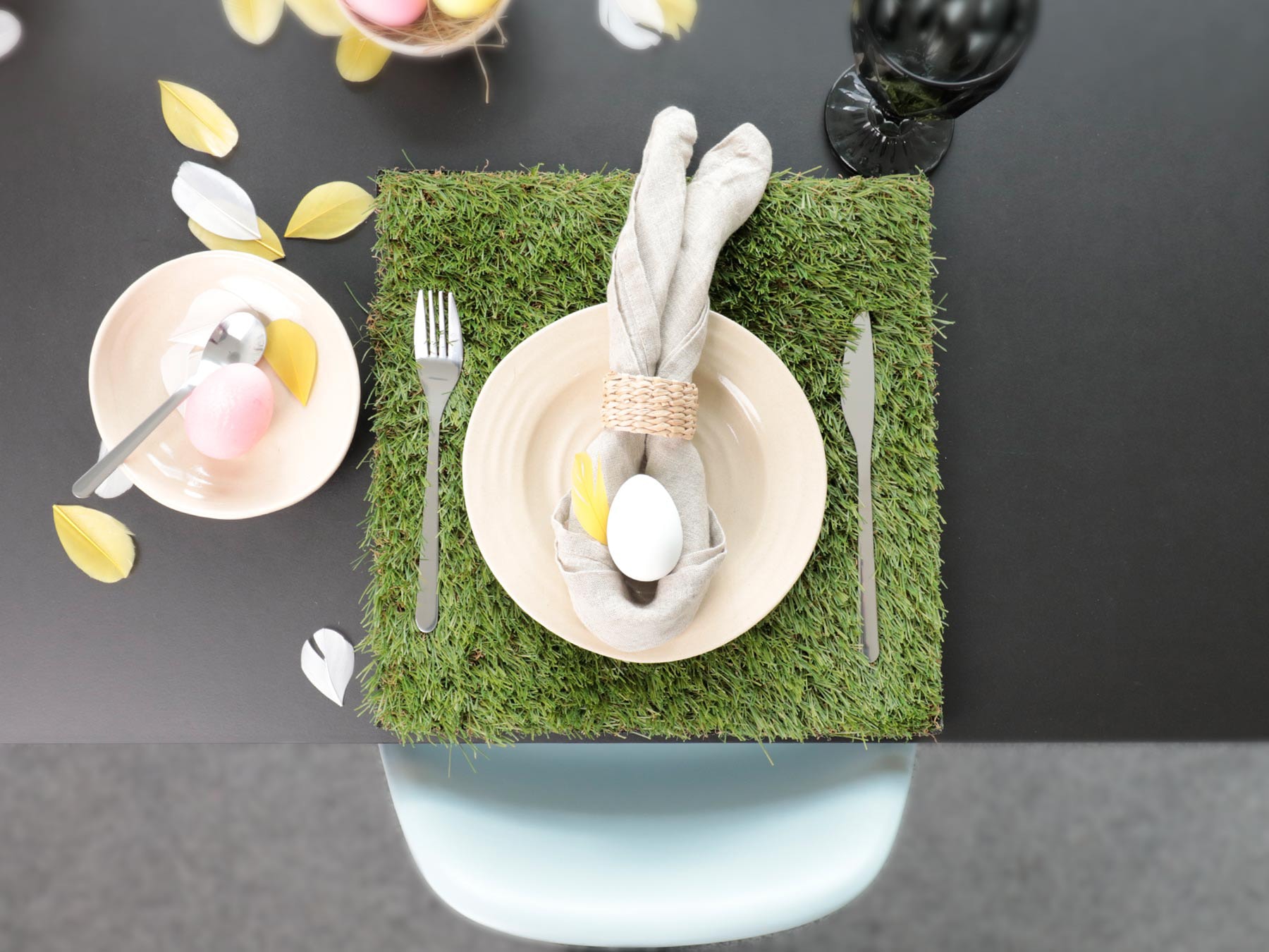 Primaflor-Ideen in Textil Platzset Deko-Matte in Gras-Optik, Größe 33x33 cm