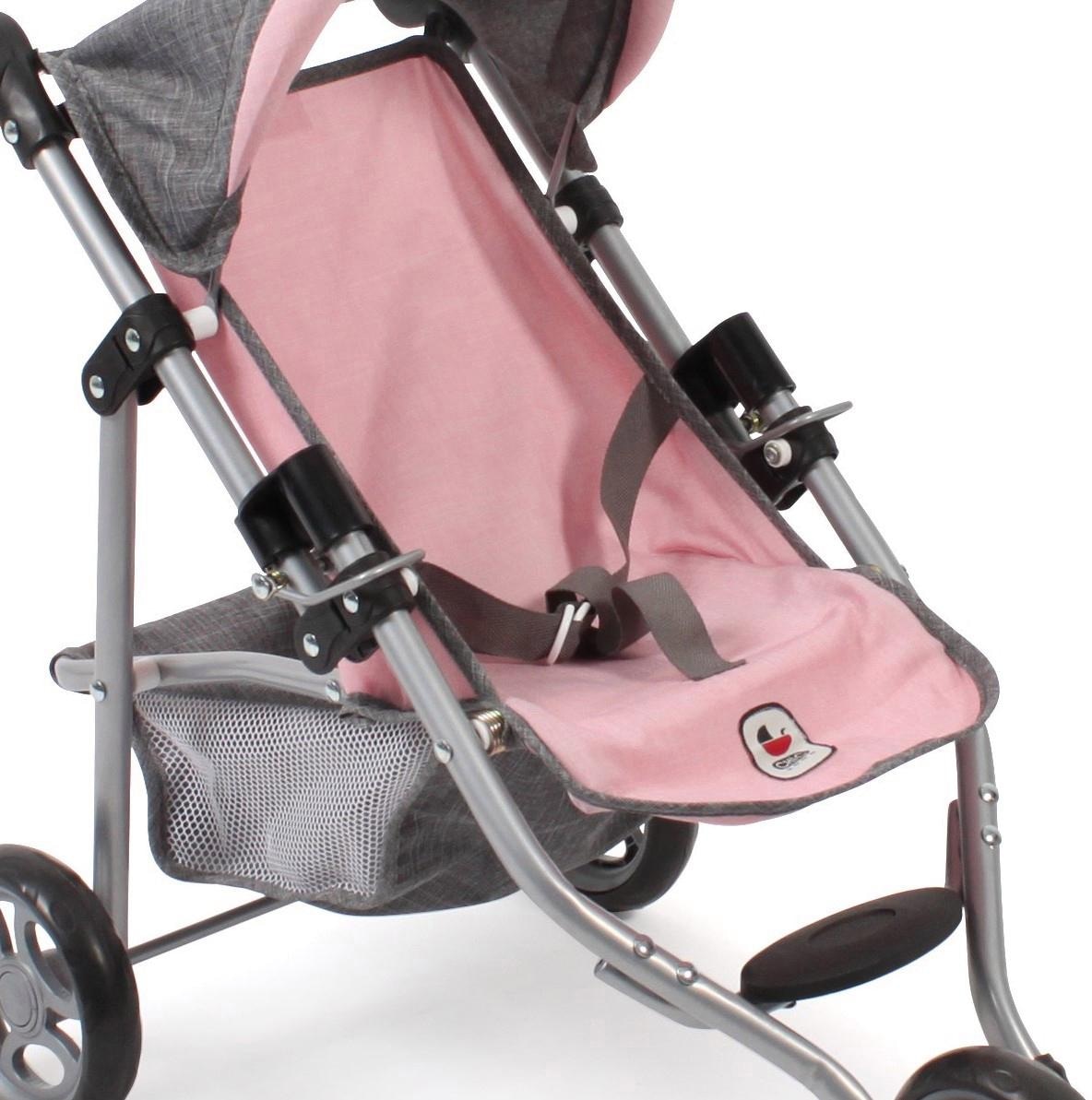 CHIC2000 Puppenbuggy »Jogging-Buggy Lola, Grau-Rosa«, mit klappbarem Verdeck