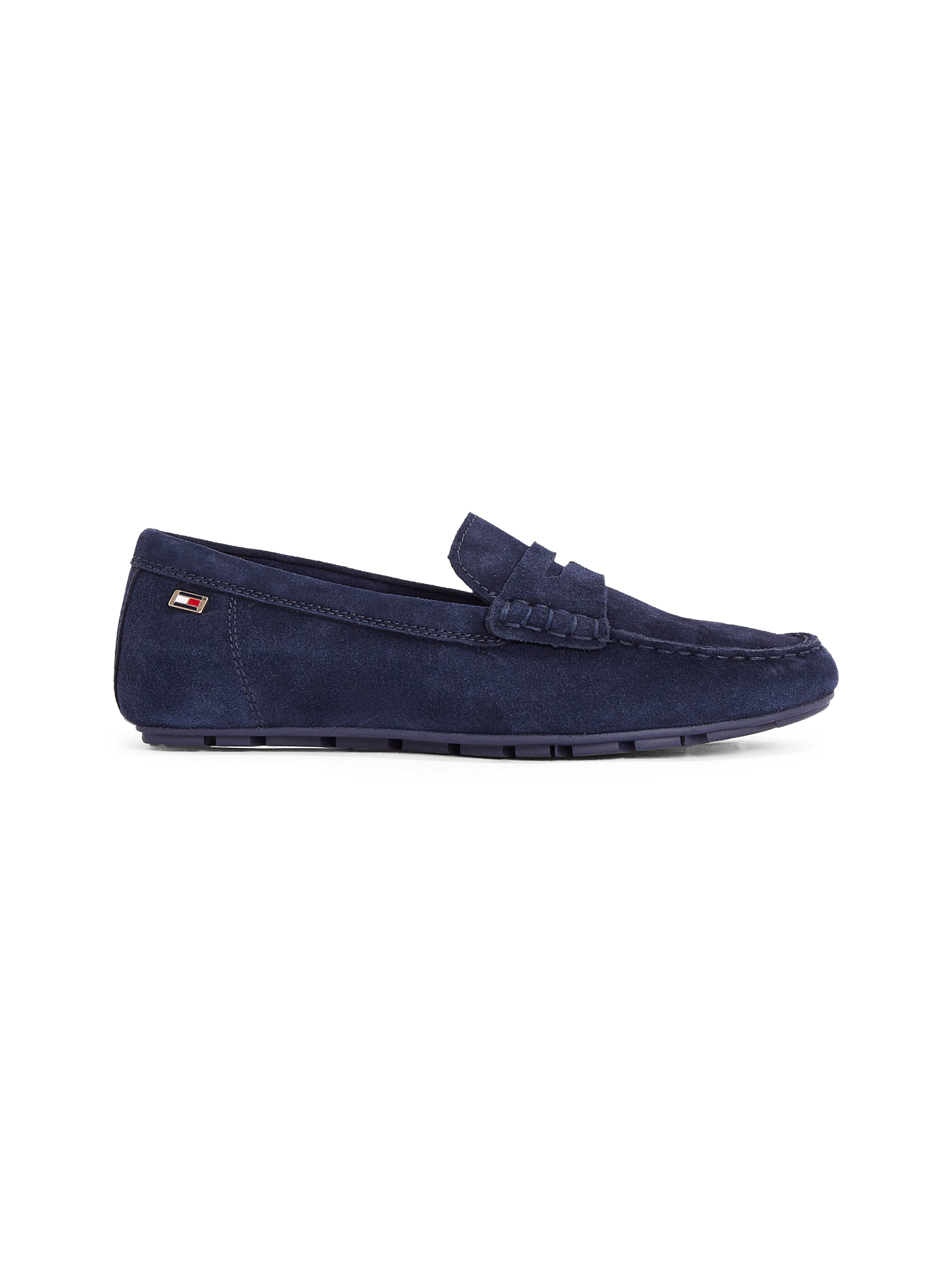 Tommy Hilfiger »FLAG SOFT SUEDE DRIVER LOAFER«  , Schlupfschuh, Bequemschuh, Mokassin, Flats mit modischen Zierriegel