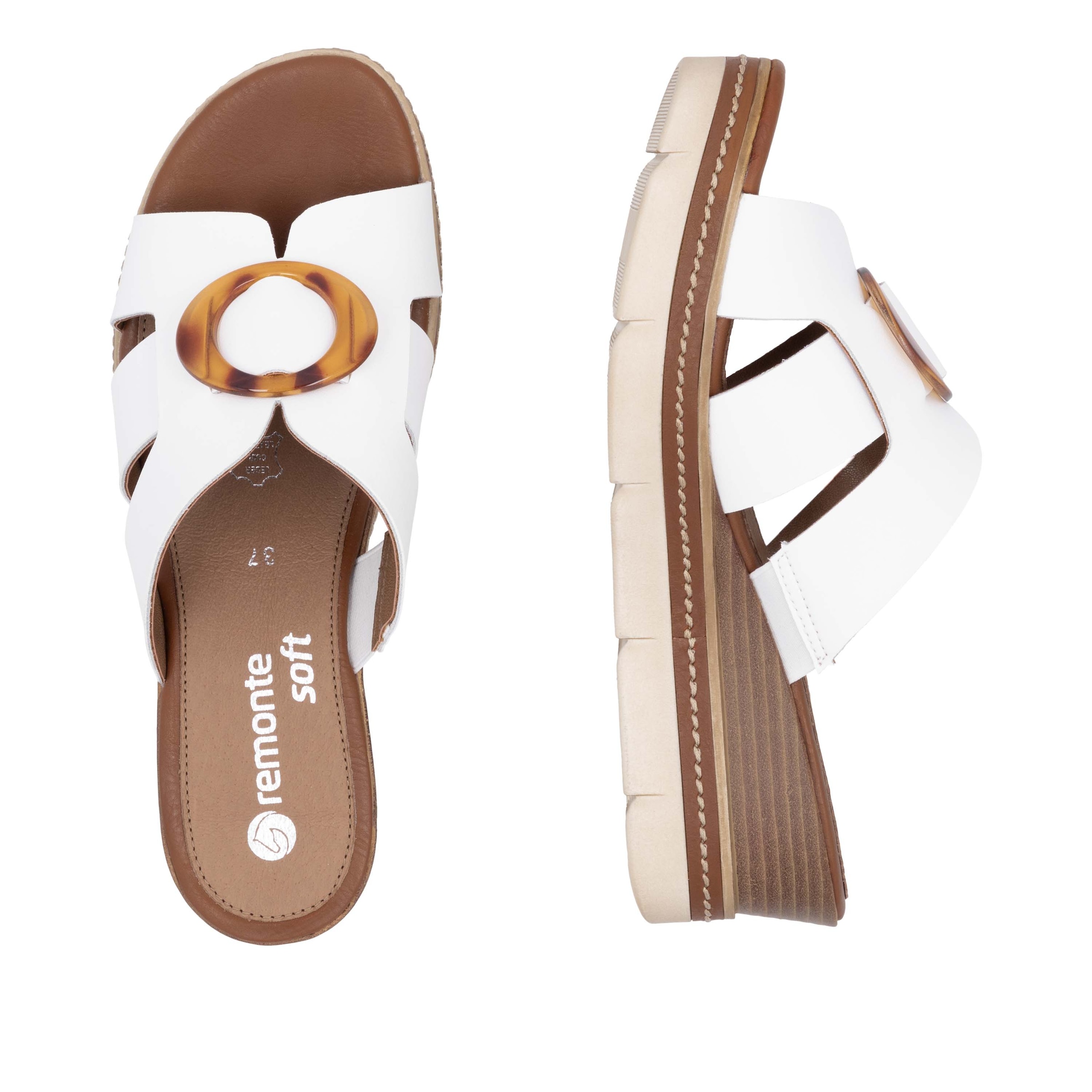Remonte Pantolette, Keilabsatz, Sommerschuh, Schlupfschuh mit schöner Zierschnalle