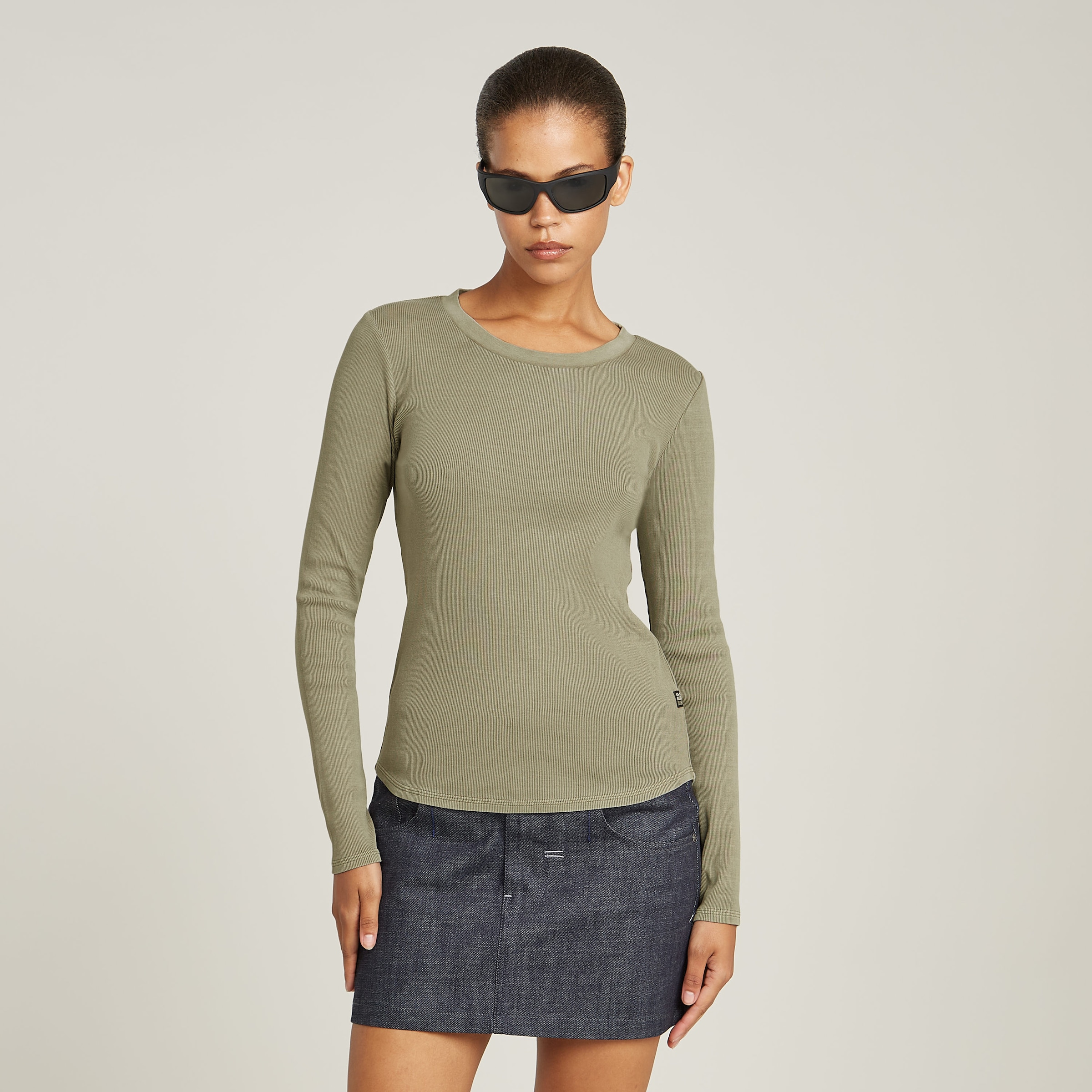 G-STAR Langarmshirt »Tops Overdyed slim«, im Overdyed-Look