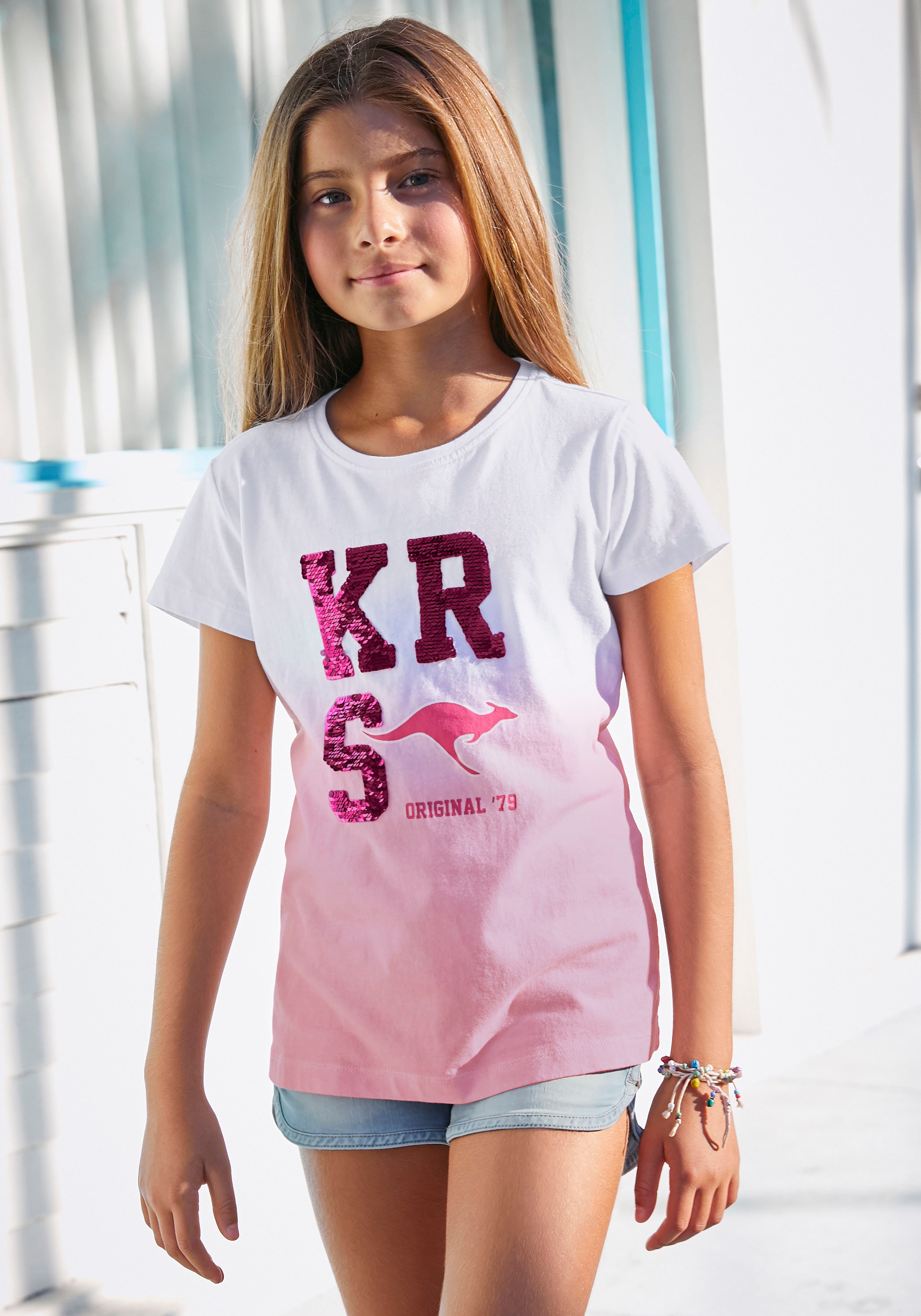 KangaROOS T-Shirt, Im Farbverlauf mit bei ♕ Wendepailletten
