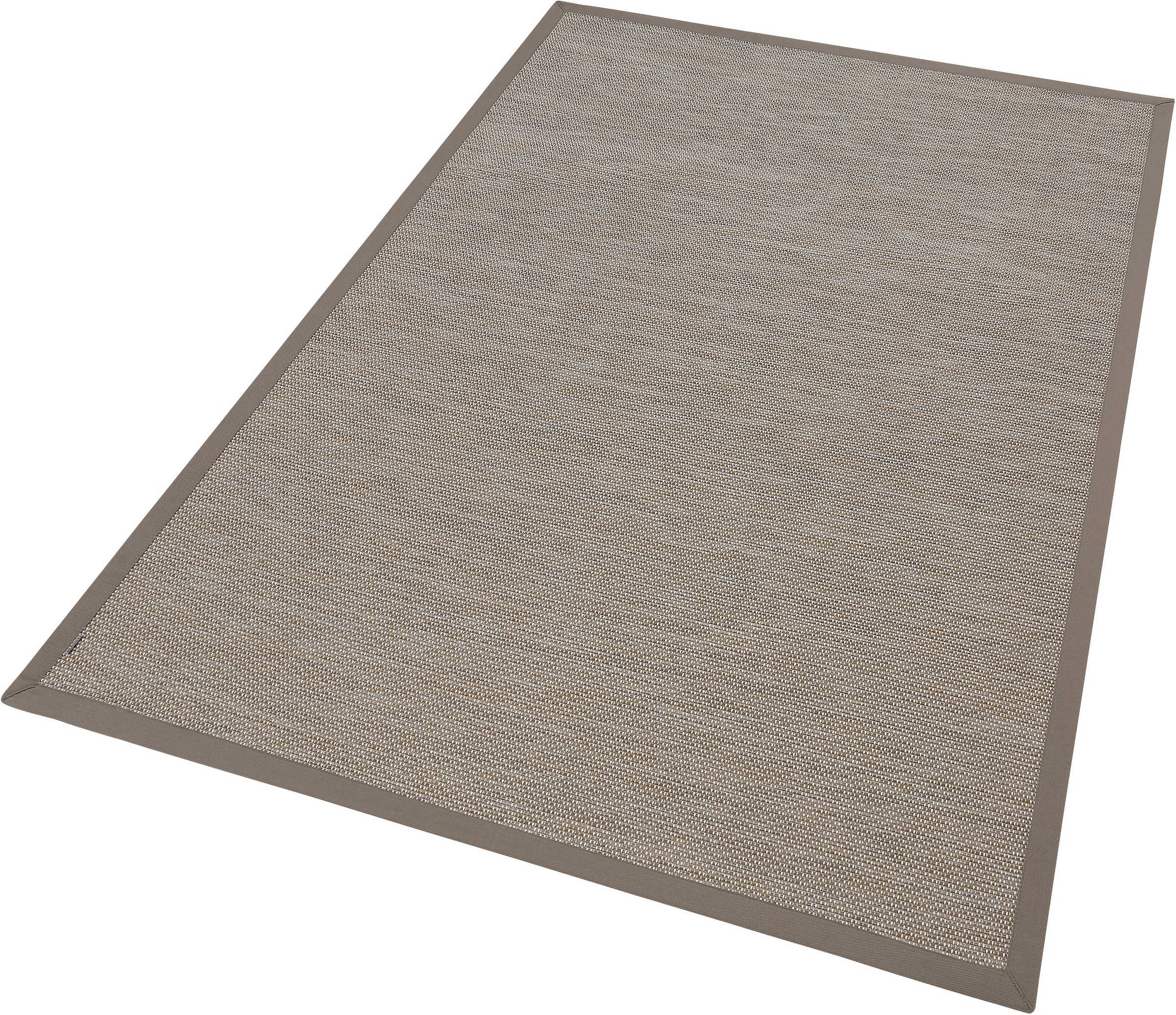Teppich Dekowe mit Bordüre, Flachgewebe, geeignet In- »Naturino und rechteckig, Color«, Sisal-Optik, Outdoor