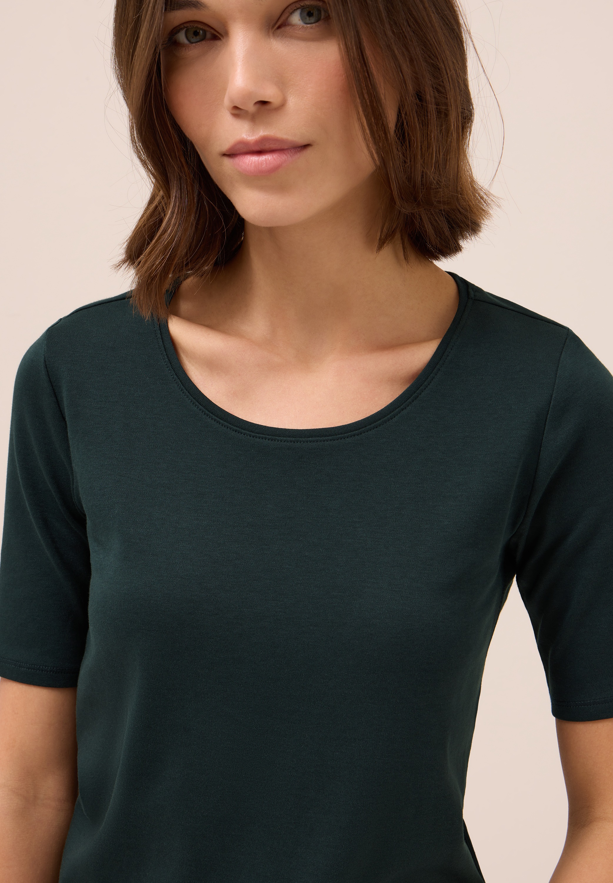 Cecil Rundhalsshirt »Style Lena«, mit Halbärmeln