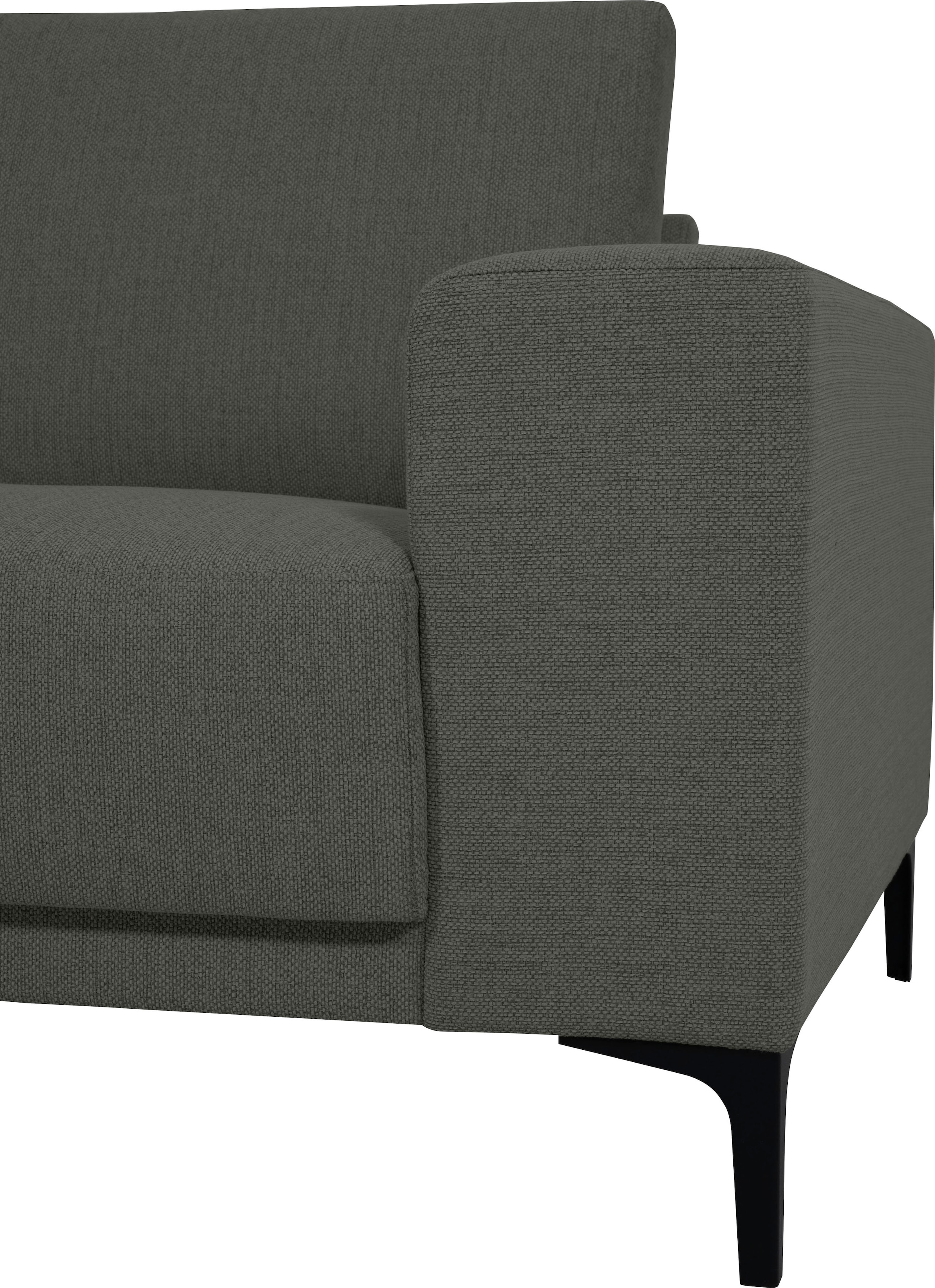 OTTO home 2-Sitzer »Xander« Breite 164 cm, Webstoff, Soft-Touch Chenille, schwarze Metallfüße