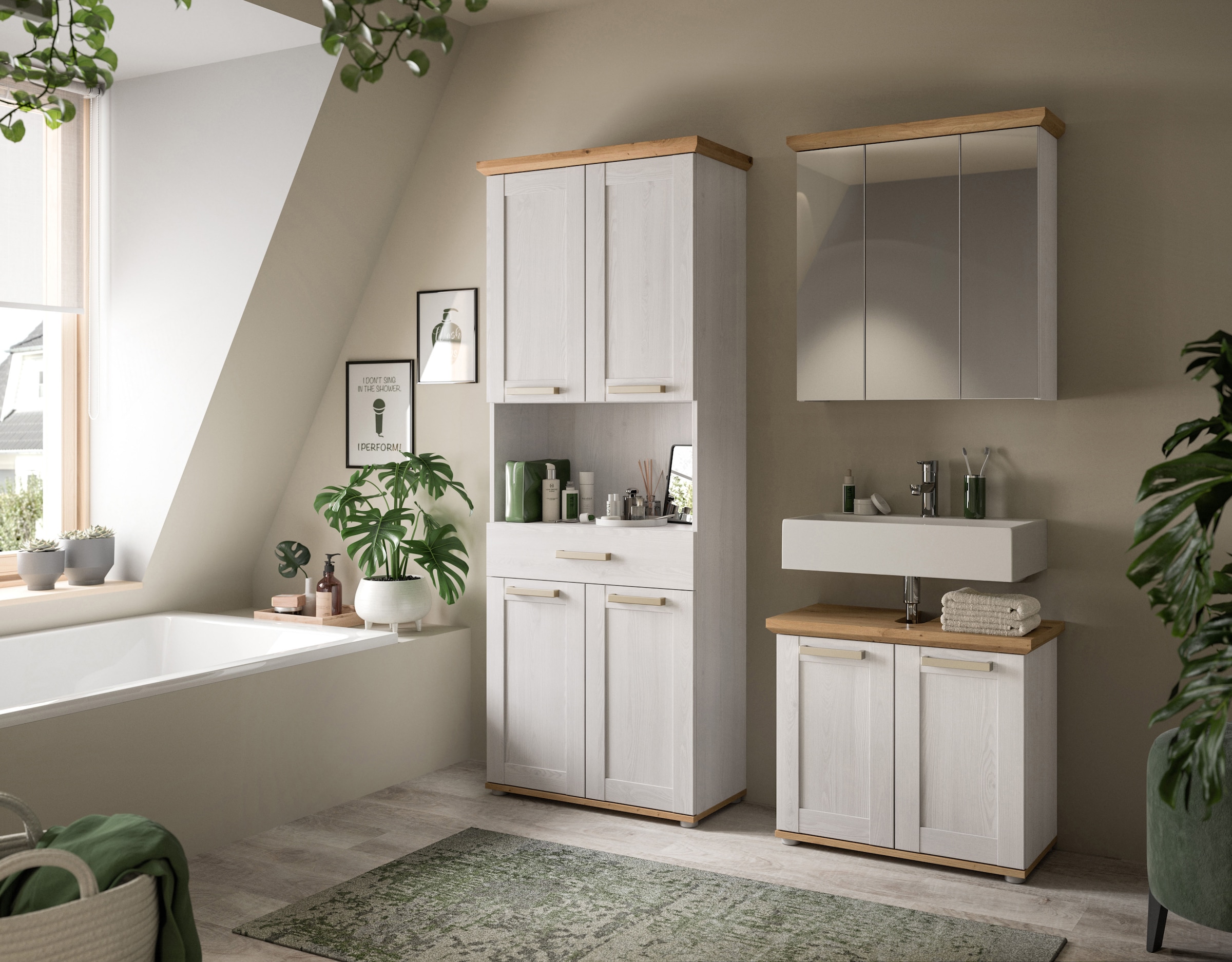 welltime Spiegelschrank »COSENZA« 1 Stk. tlg. Spiegelschrank, Spiegel, Bad, Badezimmer