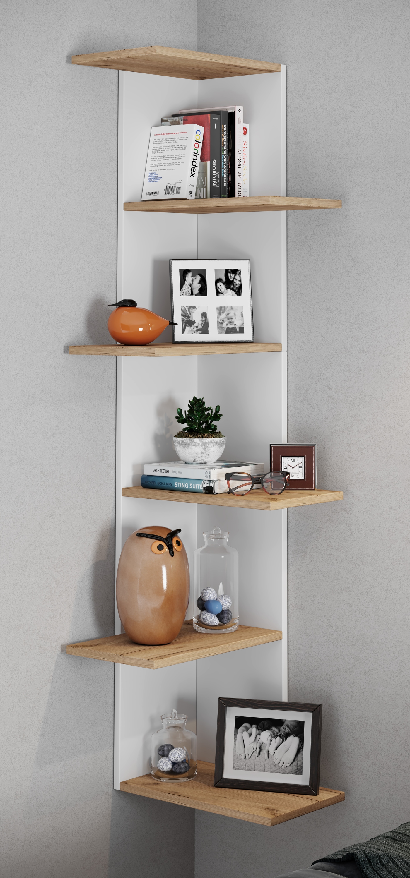 VCM Wandregal »Holz Wandregal Hängeregal Eckregal Regal Balos XL«