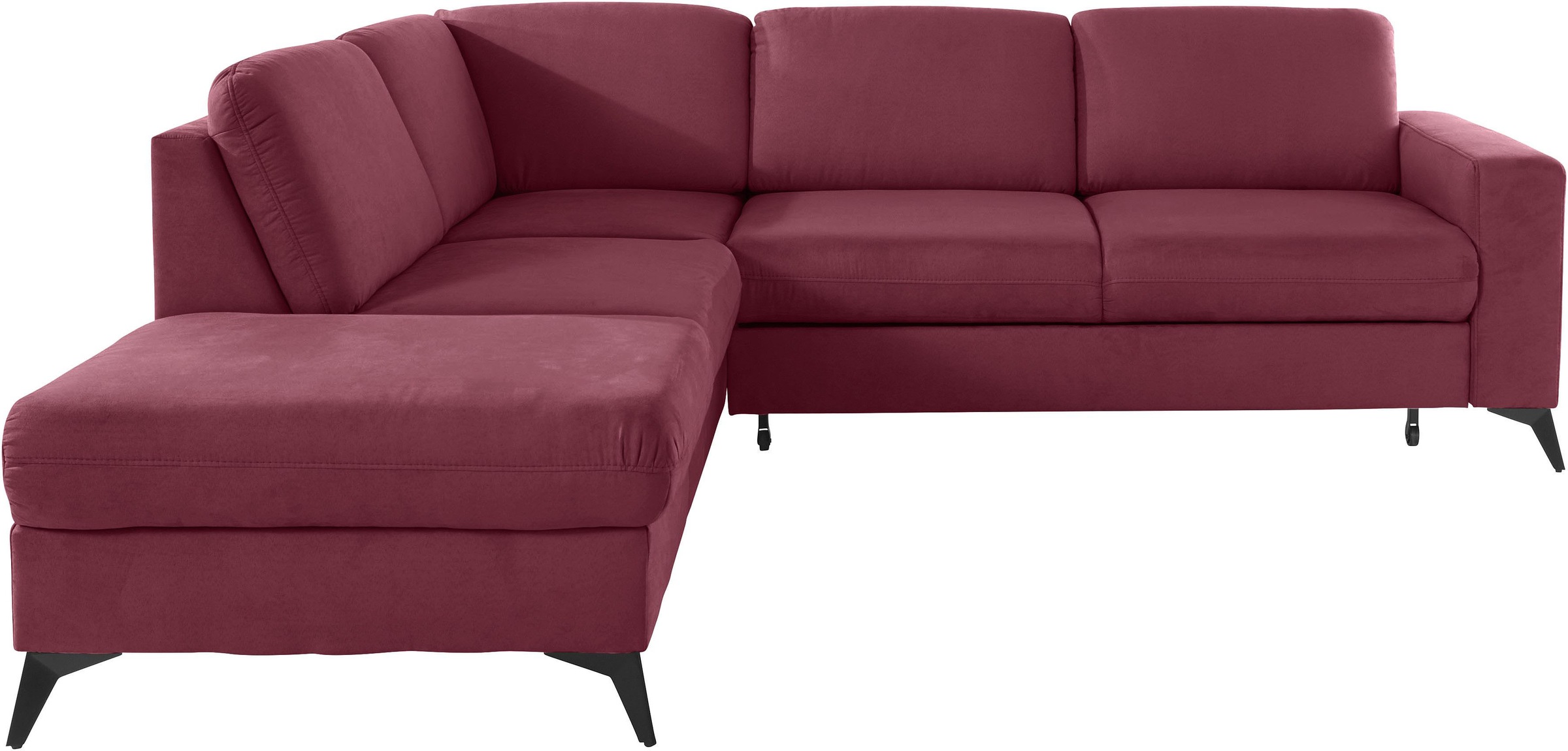 Places of Style Ecksofa »Lolland L-Form«, Wahlweise mit Bettfunktion und Stauraum, auch mit abwischbarem Bezug
