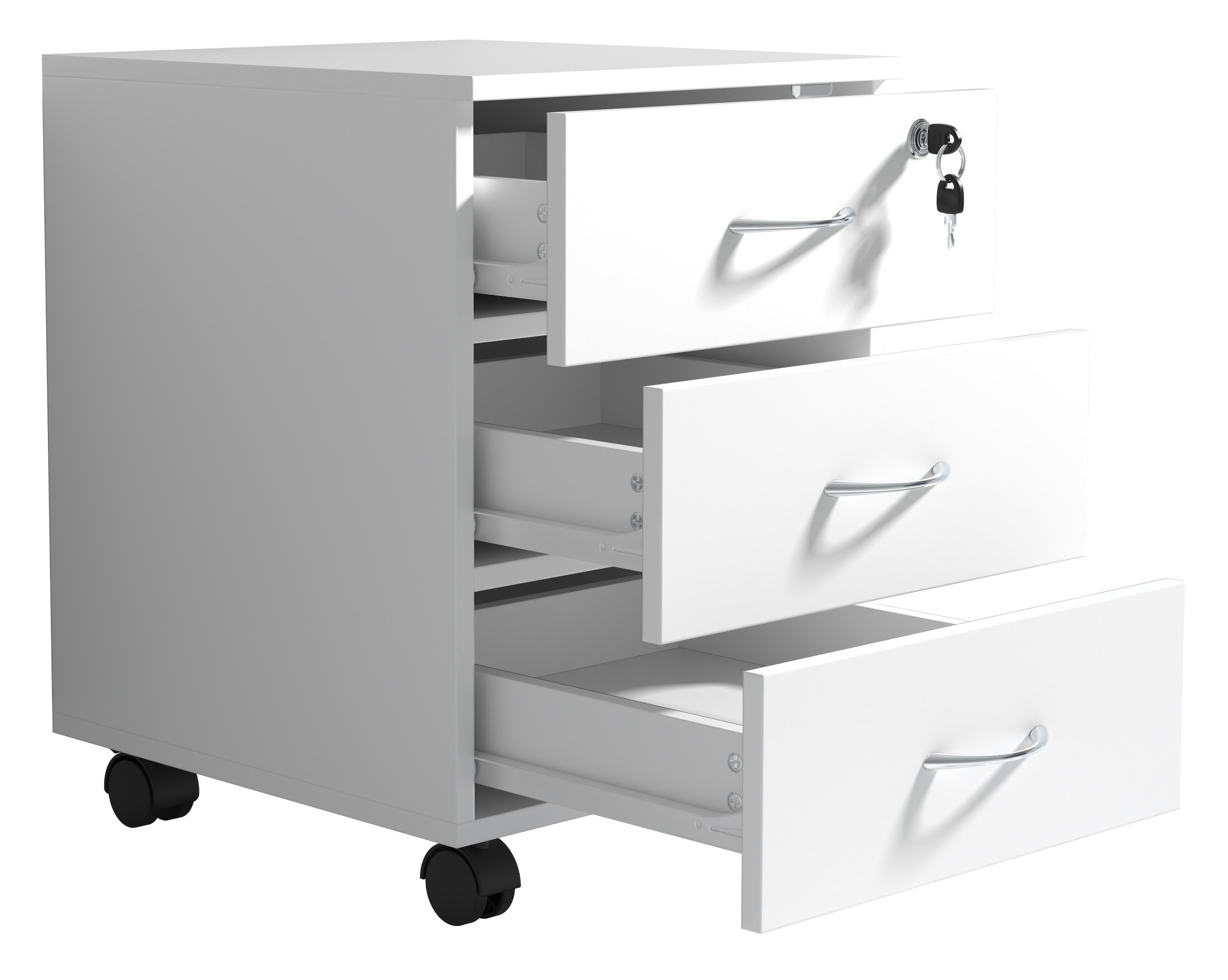 VCM Container »Holz Rollcontainer Büromöbel 3 Schubladen Baula L« 1 Stk. tlg.