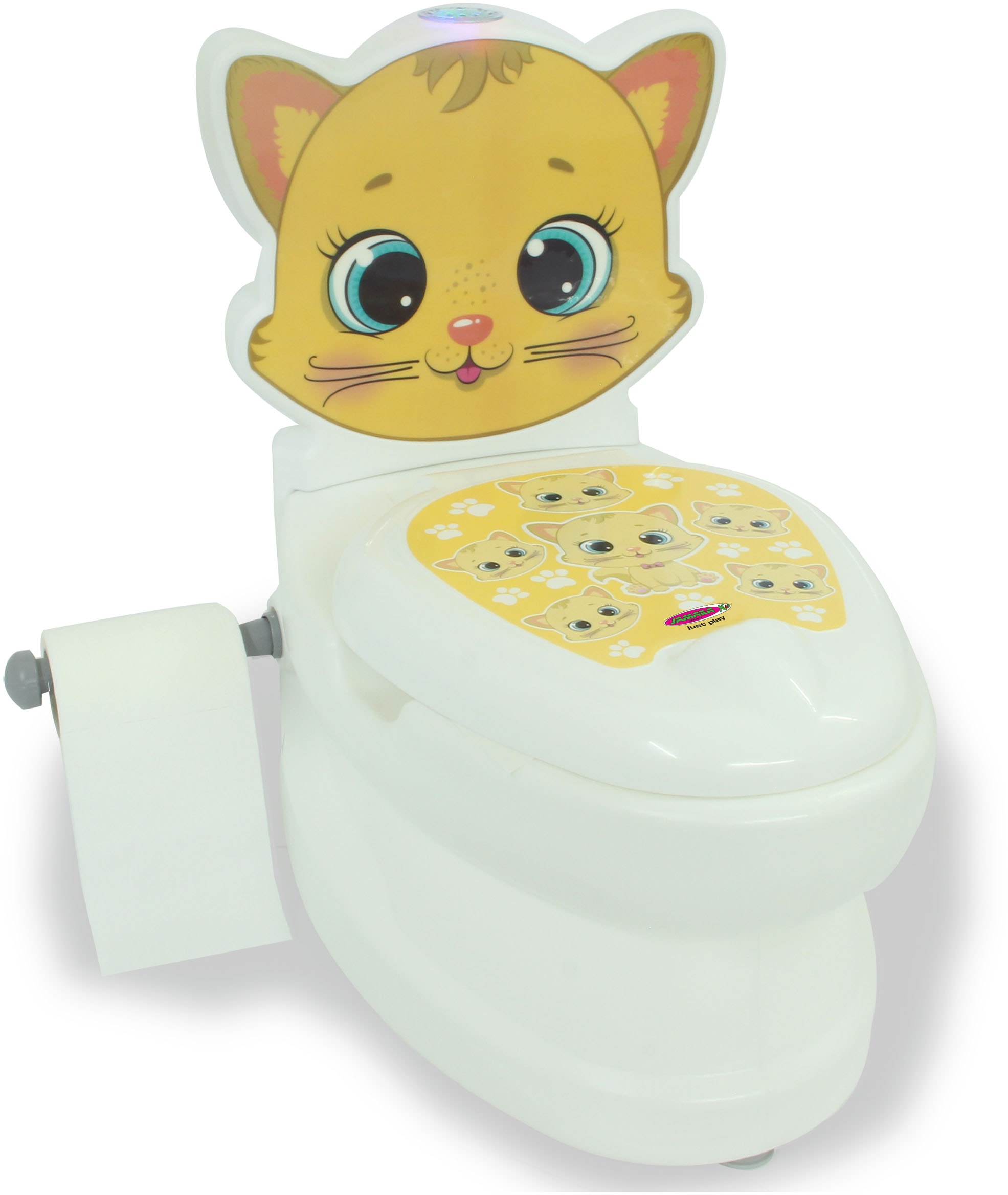Jamara Toilettentrainer »Meine kleine Toilette, Katze«, Toilettenpapierhalter bei und Spülsound mit