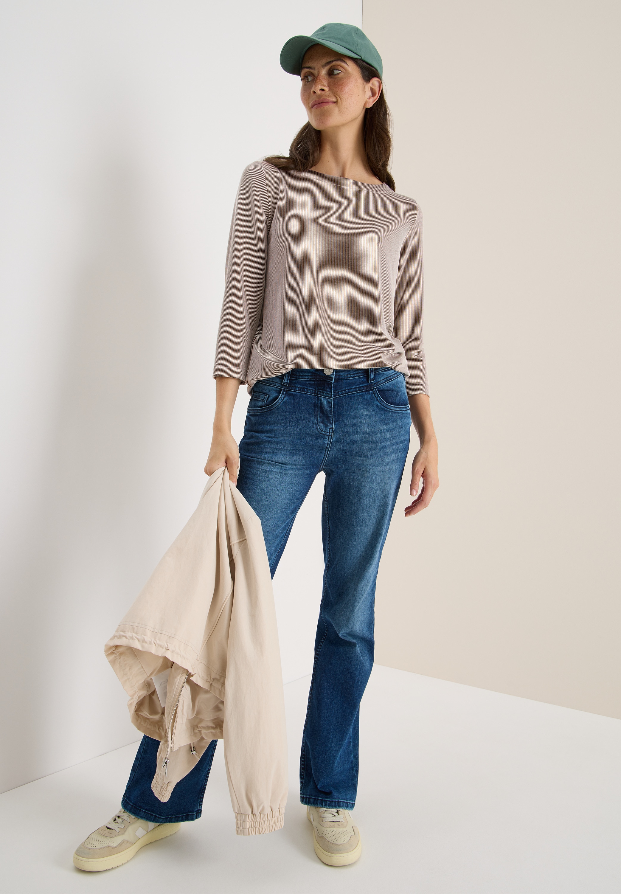 Cecil 3/4-Arm-Shirt mit Streifen Muster