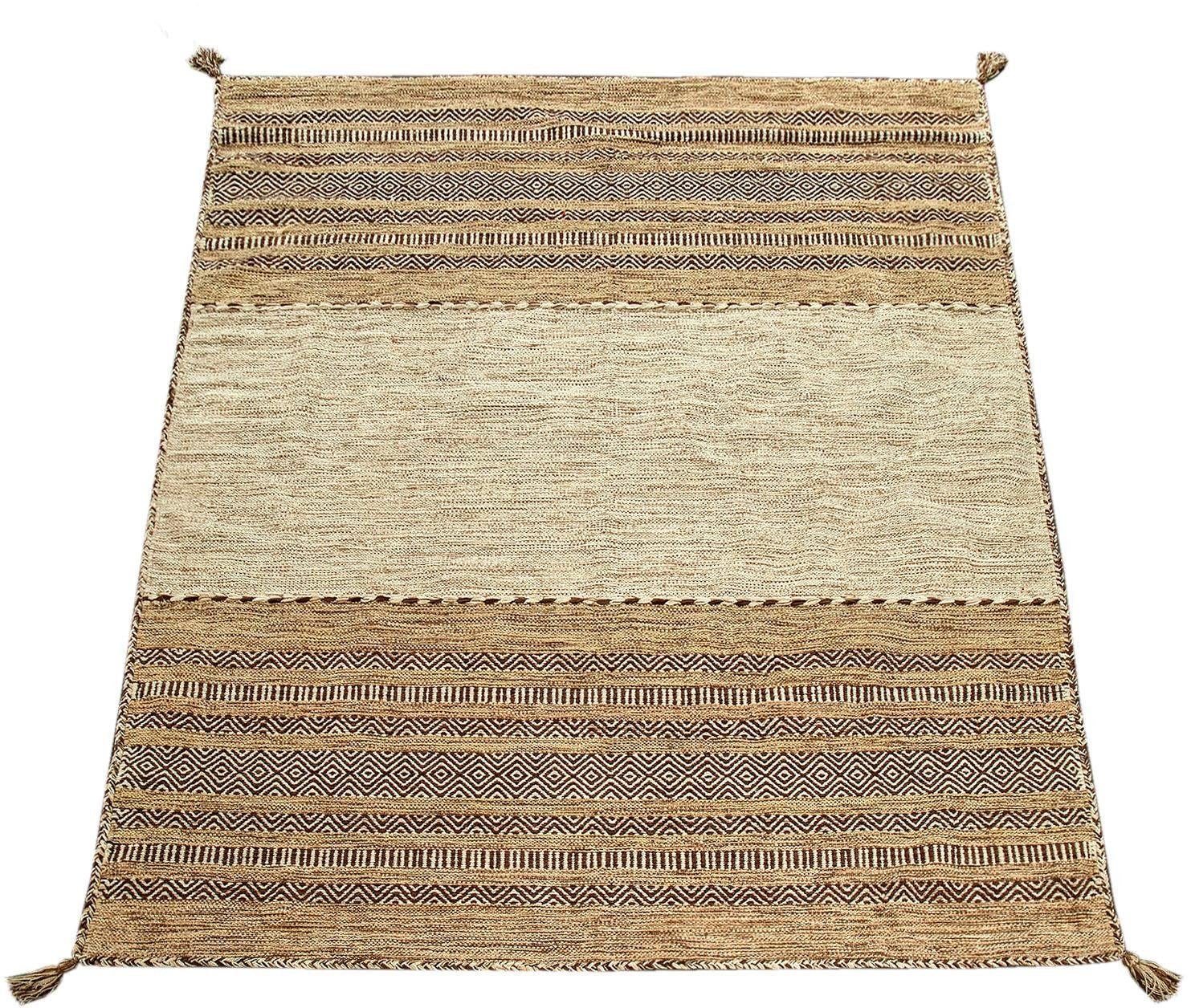 Paco Home Teppich »Kilim 217«, rechteckig, handgewebter Wendeteppich, reine Baumwolle, gestreift, Wohnzimmer