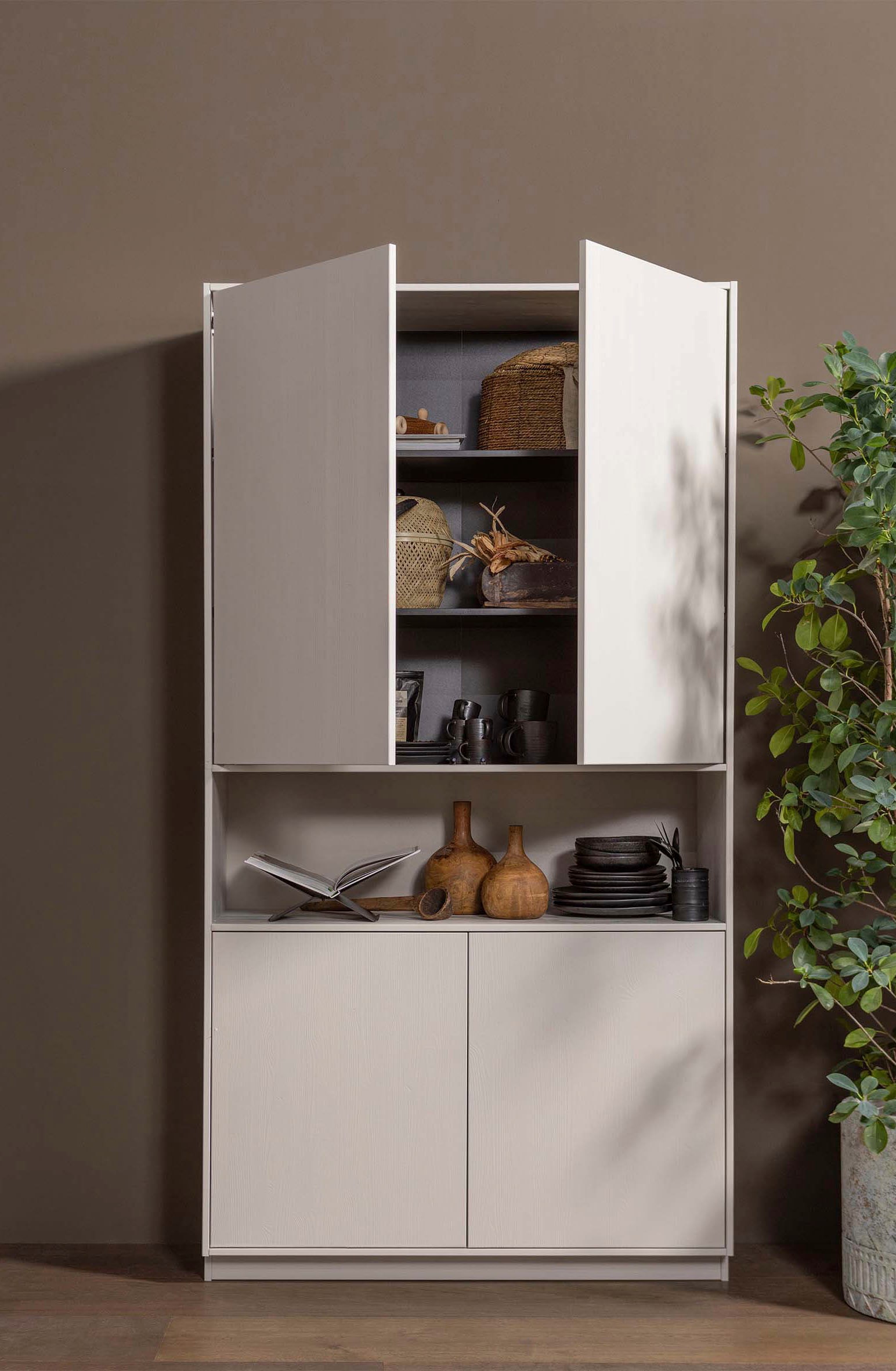 WOOOD Buffet »Finca«, mit Push-to-Open-System, Höhe 210 cm x Breite 110 cm