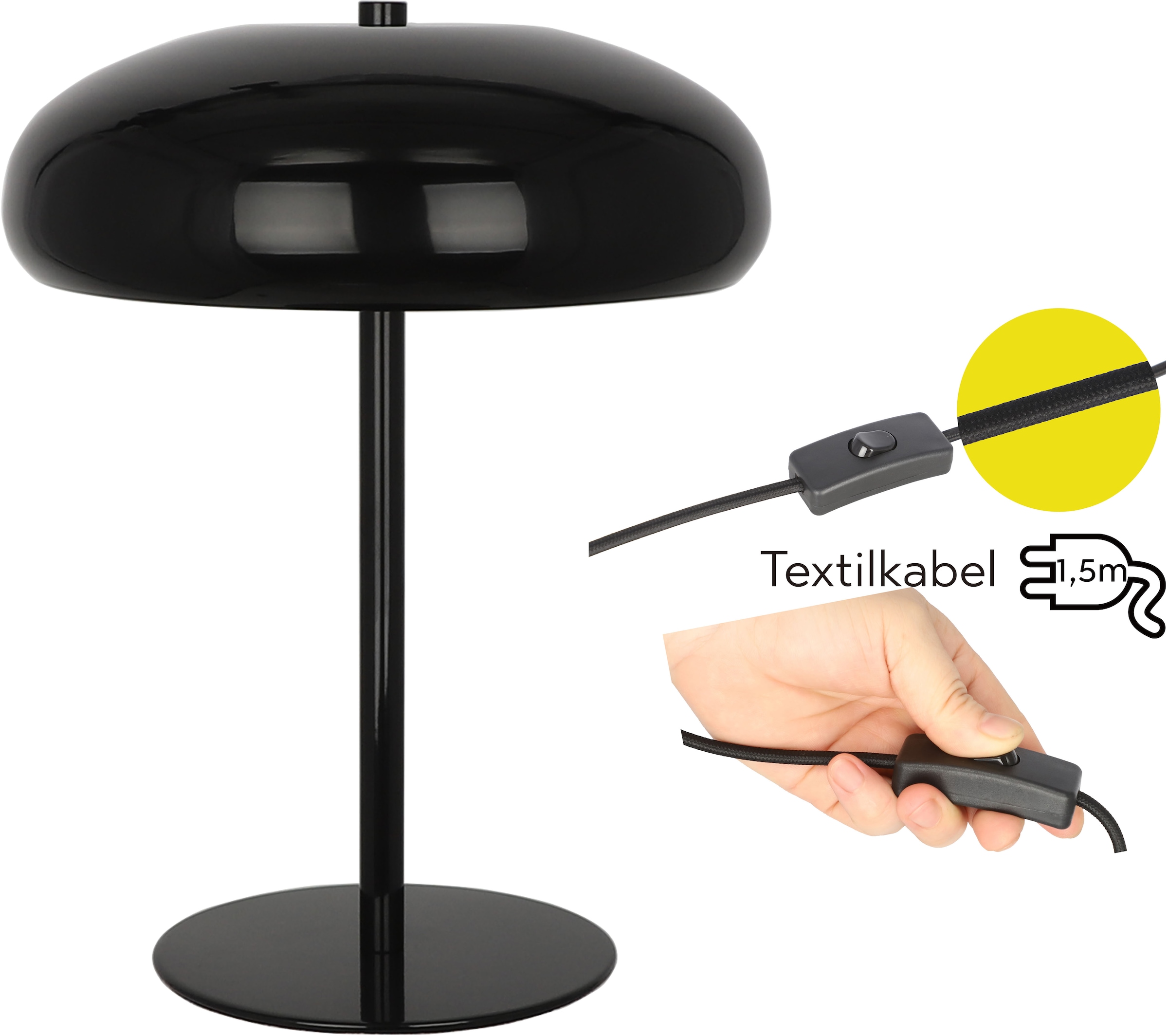 OTTO home Tischleuchte »Jessee« E14 1 Stk. blendfreies Licht - ideal als Deko- oder Nachttischleuchte