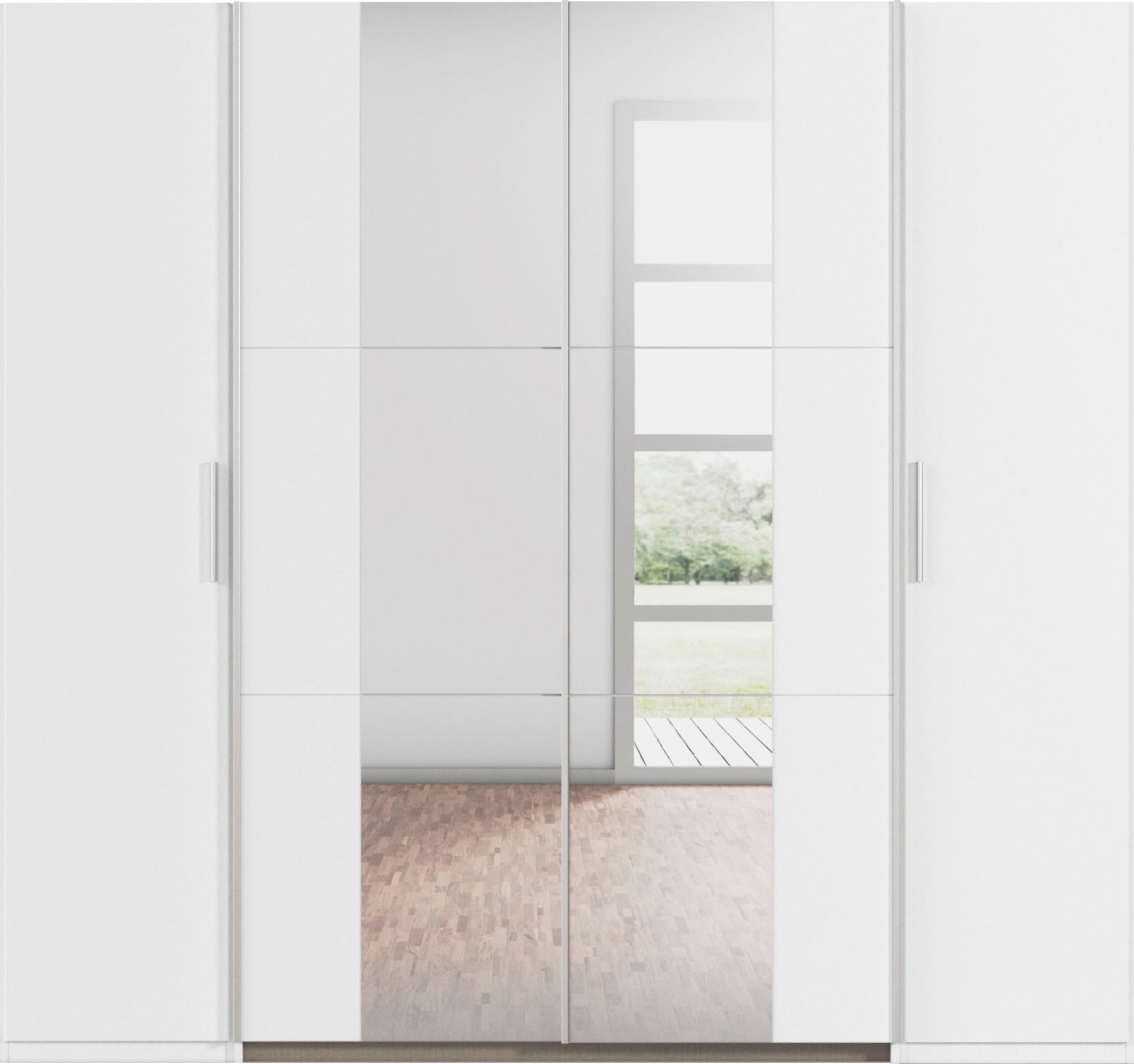 rauch Schwebetürenschrank »Kleiderschrank Drehtürenschrank Schrank Garderobe KRONACH TOPSELLER«, mit Dreh- und Schwebetüren und Spiegel, viele Böden MADE IN GERMANY